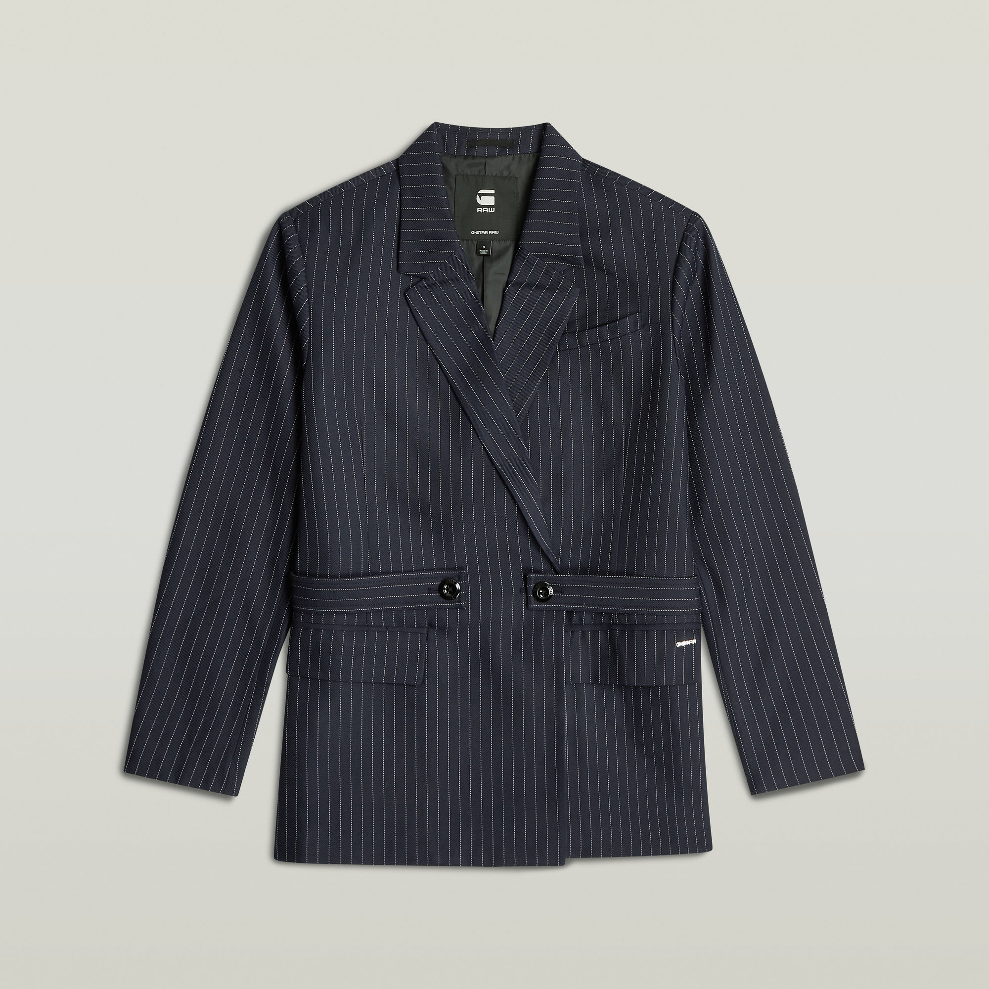 Thumbnail - Adjustable Pinstripe Blazer - Mehrfarbig - Damen