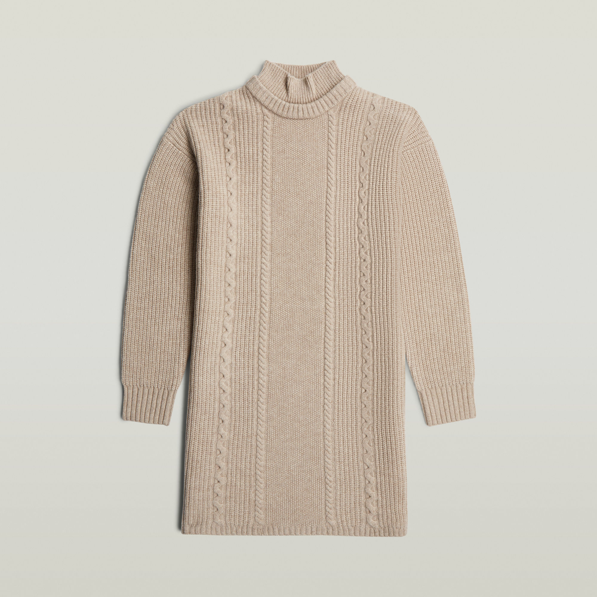 Thumbnail - Cable Loose Knit Kleid - Mehrfarbig - Damen