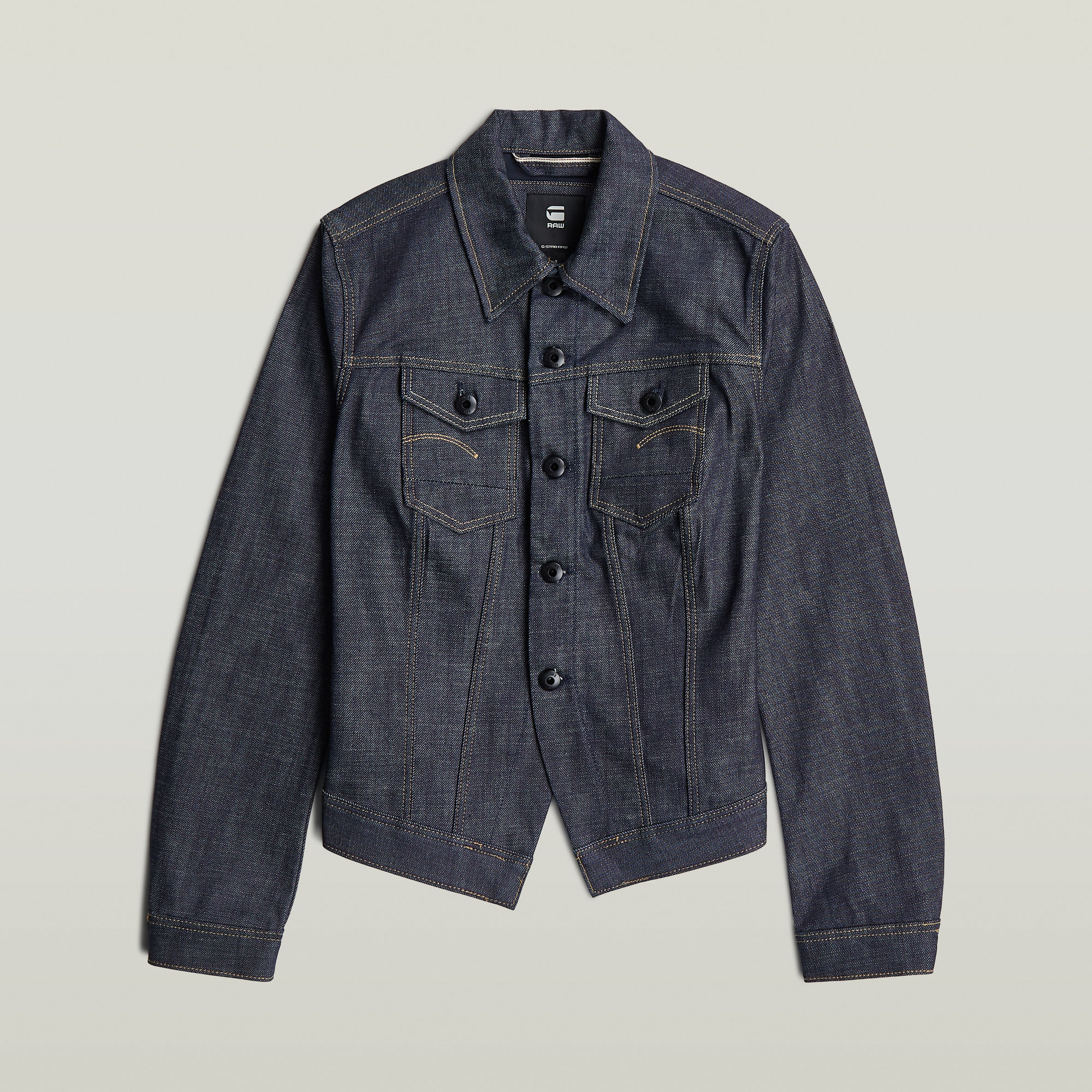 Thumbnail - Pitched Hem Slim Selvedge Jacke - Dunkelblau - Damen