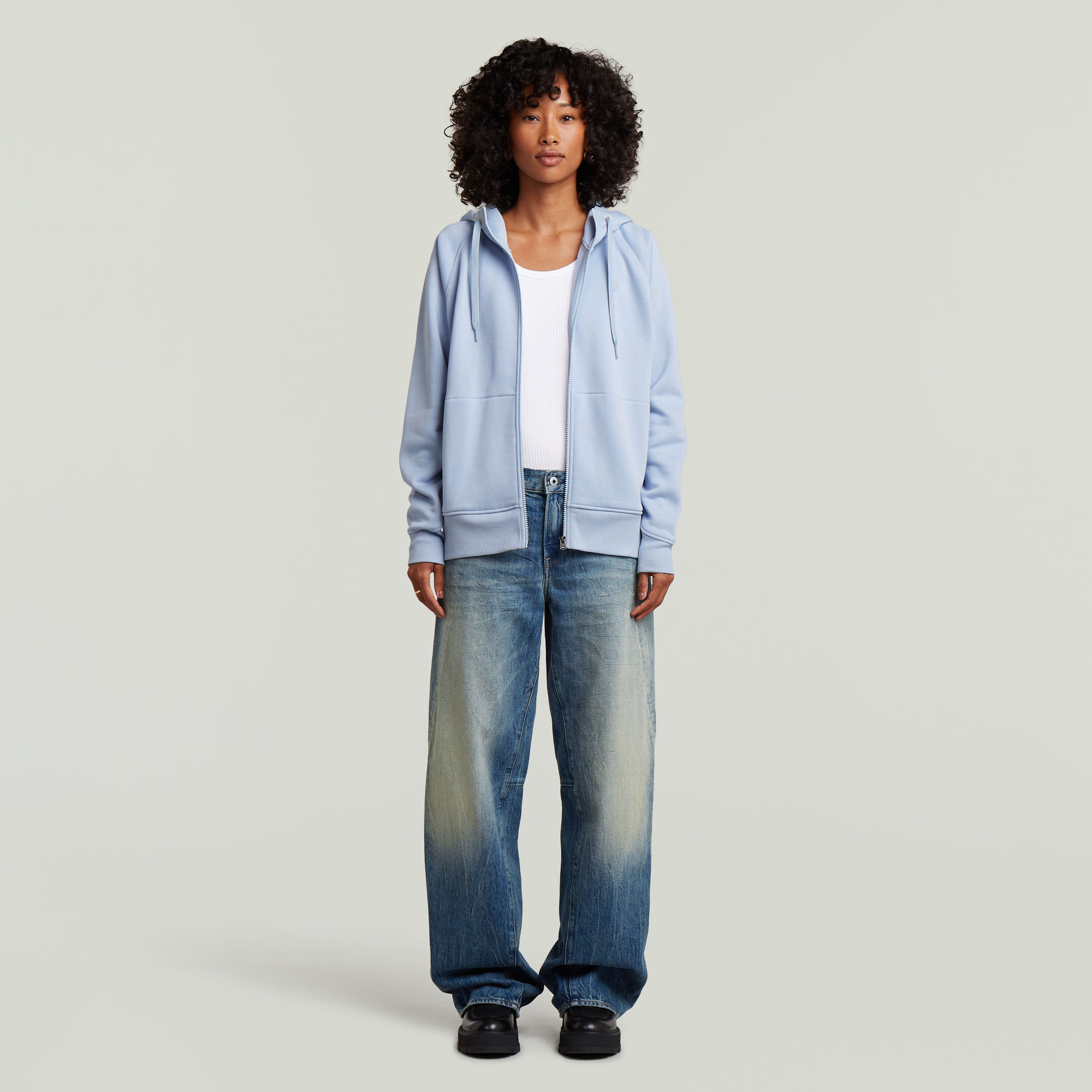 Thumbnail - Premium Core 2.1 Hoodie Zip Thru Sweatshirt - Hellblau - Damen