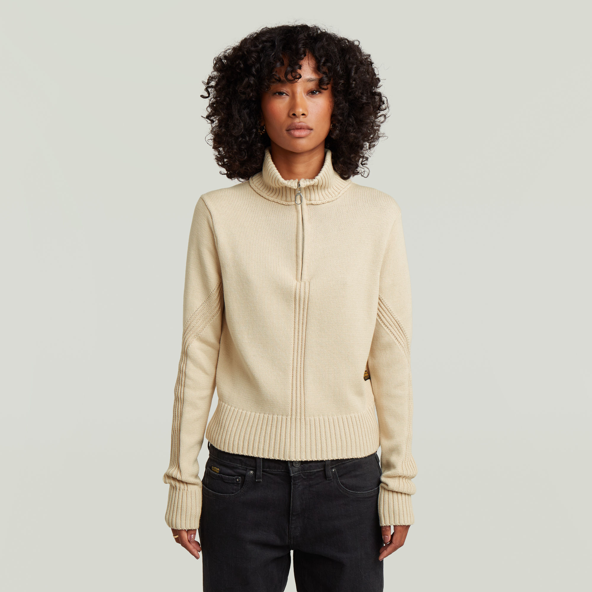 

Milano Half Zip Knit - White - Women