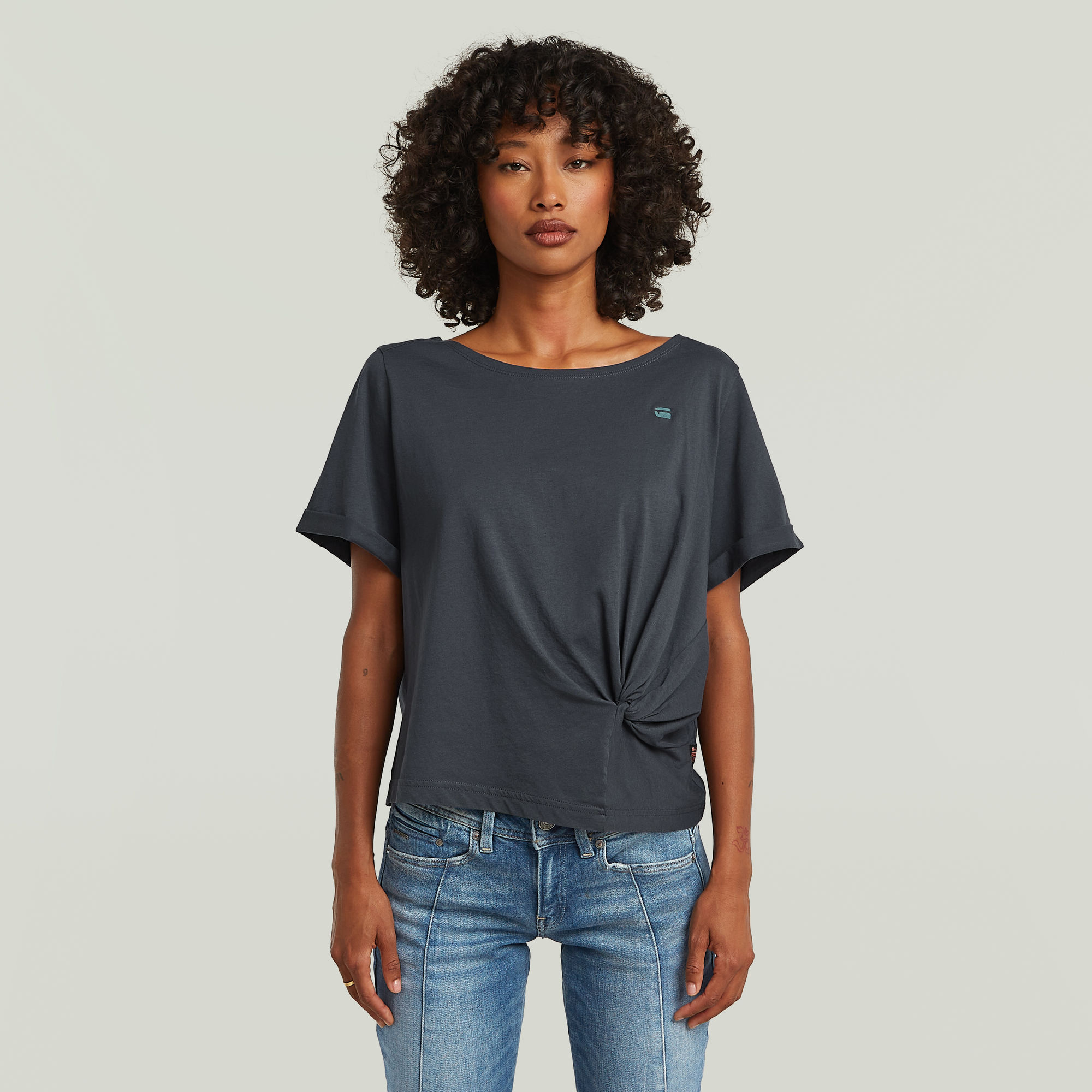 Knot T-Shirt - Dunkelblau - Damen