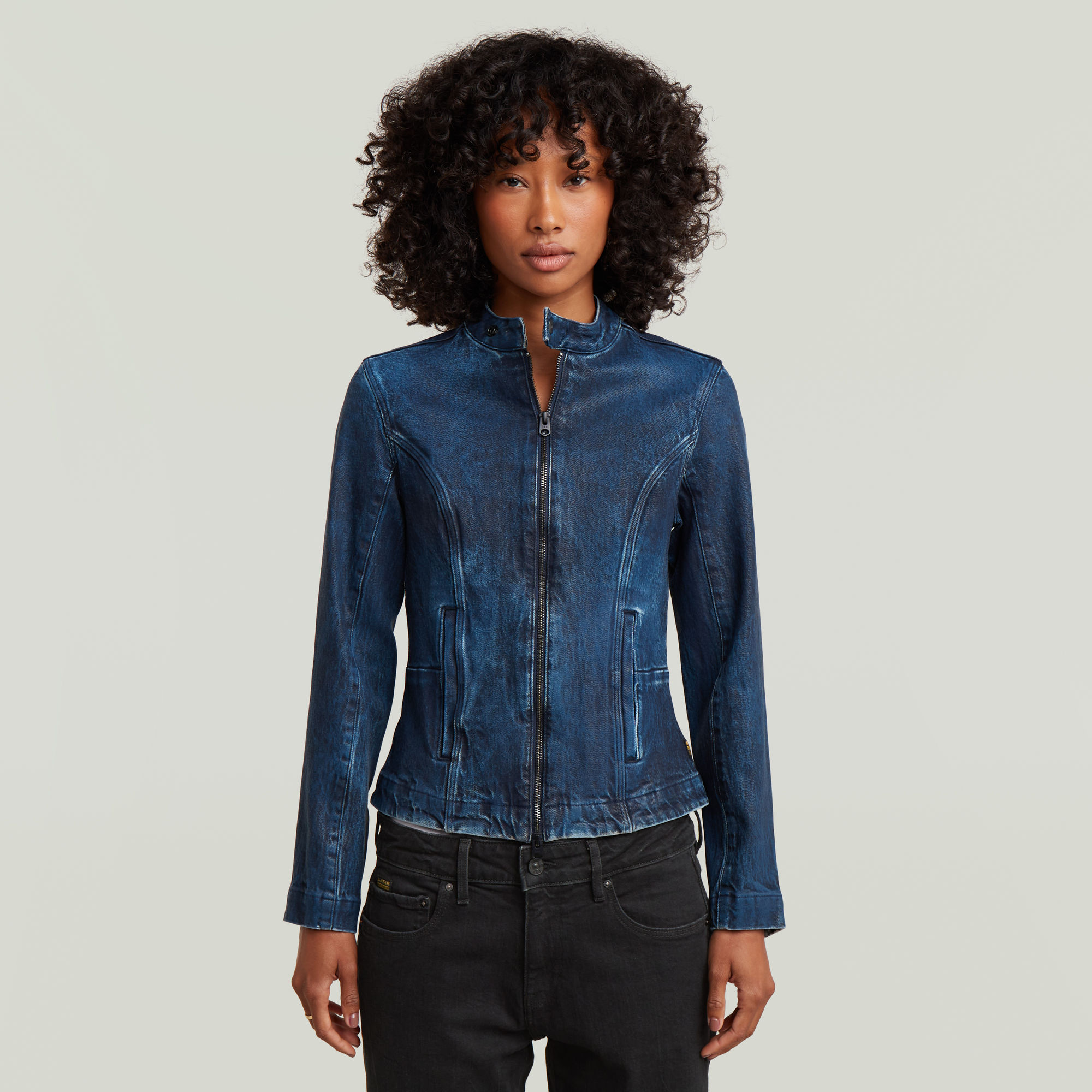 Moto Slim Overshirt - Dunkelblau - Damen
