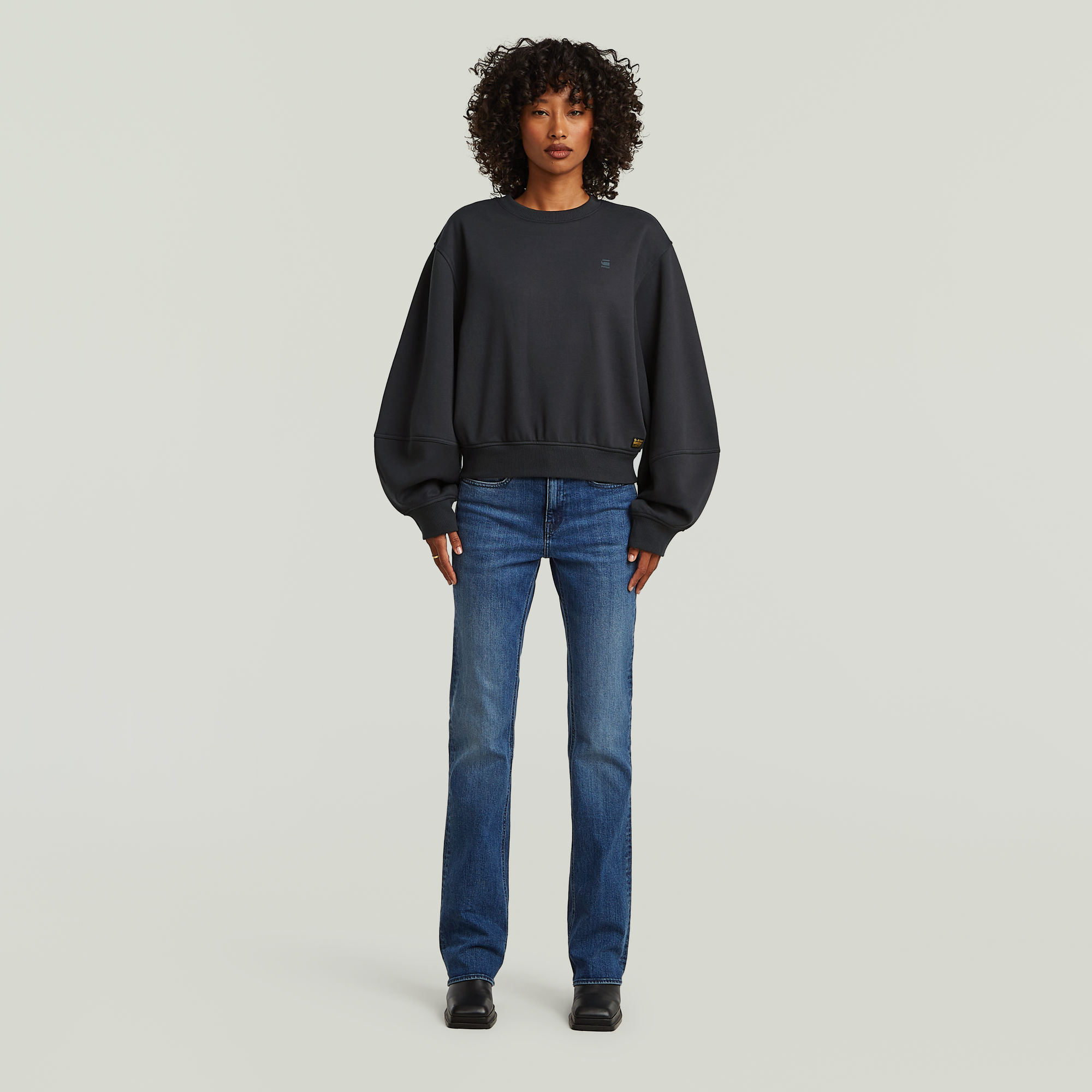 Thumbnail - Logo Crew Sweatshirt - Grau - Damen