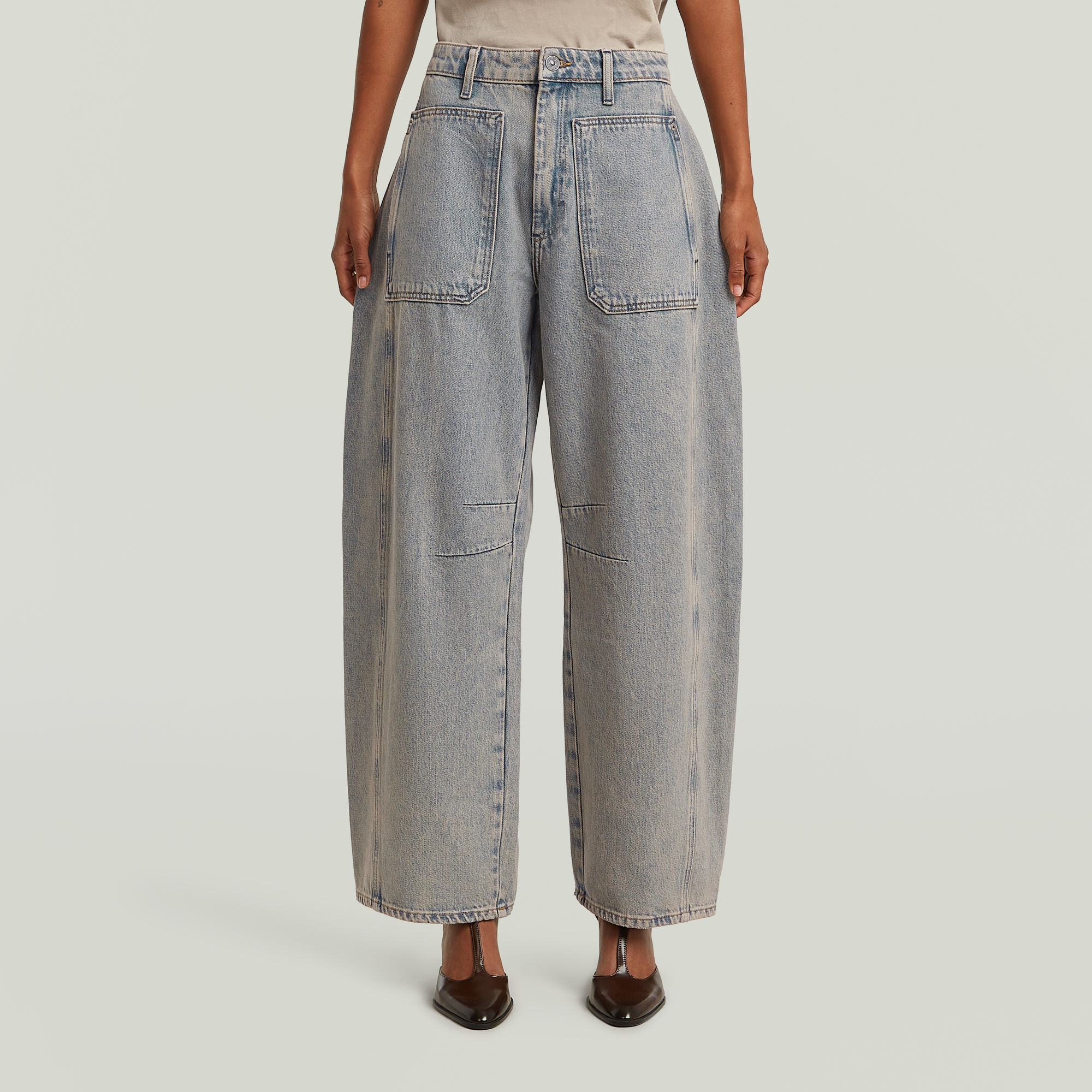 Carter Barrel Long Pocket Jeans - Mittelblau - Damen