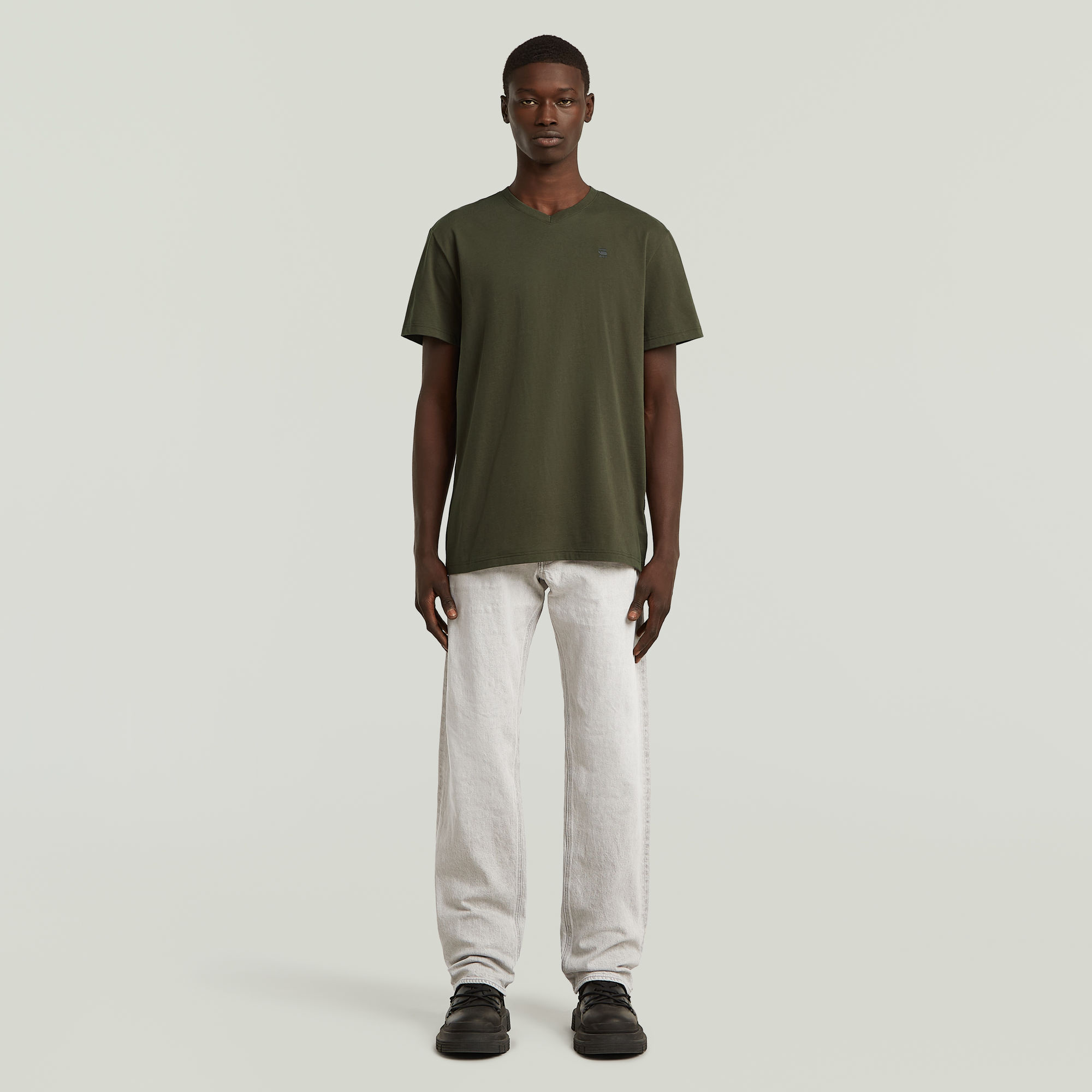 Thumbnail - Base-S V T-Shirt - Grau - Herren