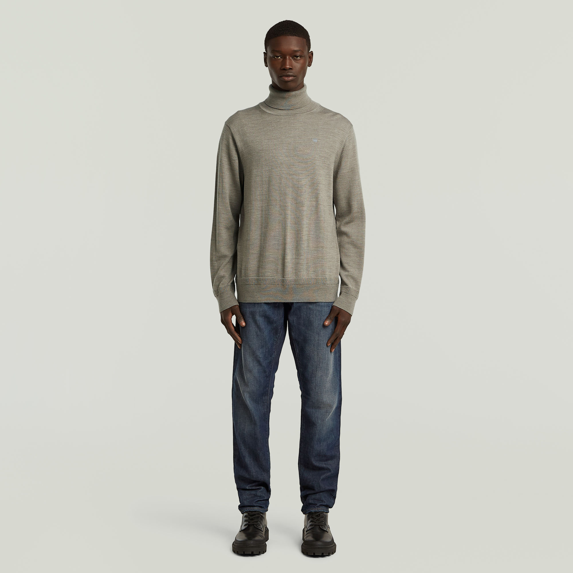 Thumbnail - Premium Core Turtle Strickpullover - Grau - Herren
