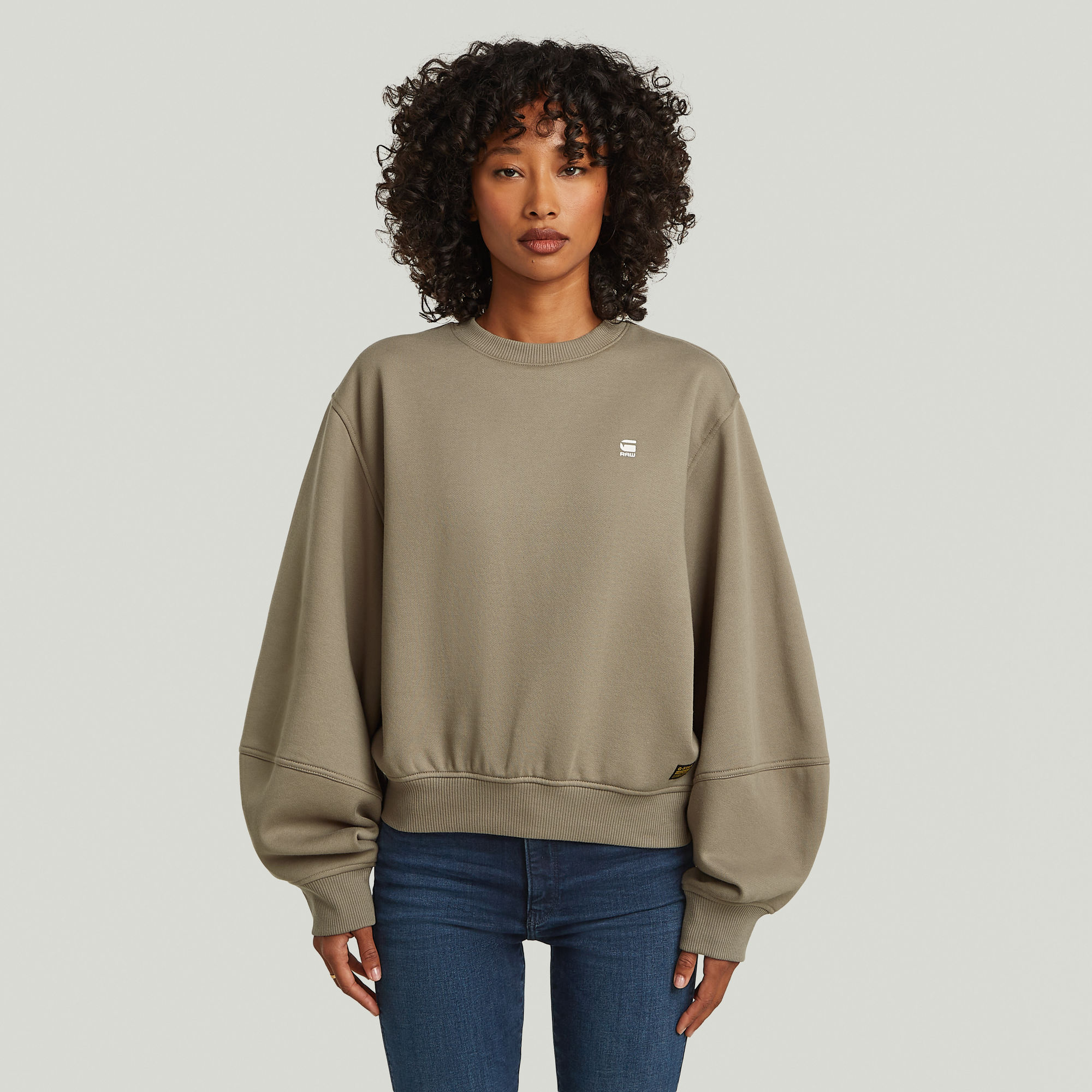 

Logo Crew Sweatshirt - Beige - Damen