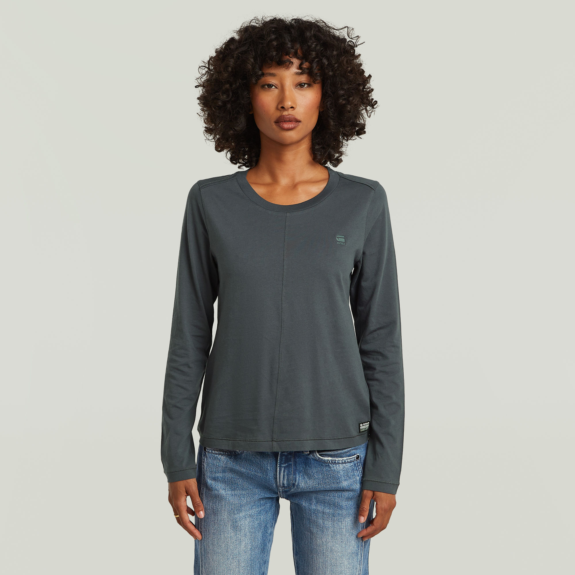 

Front Seam T-Shirt - Donkerblauw - Dames