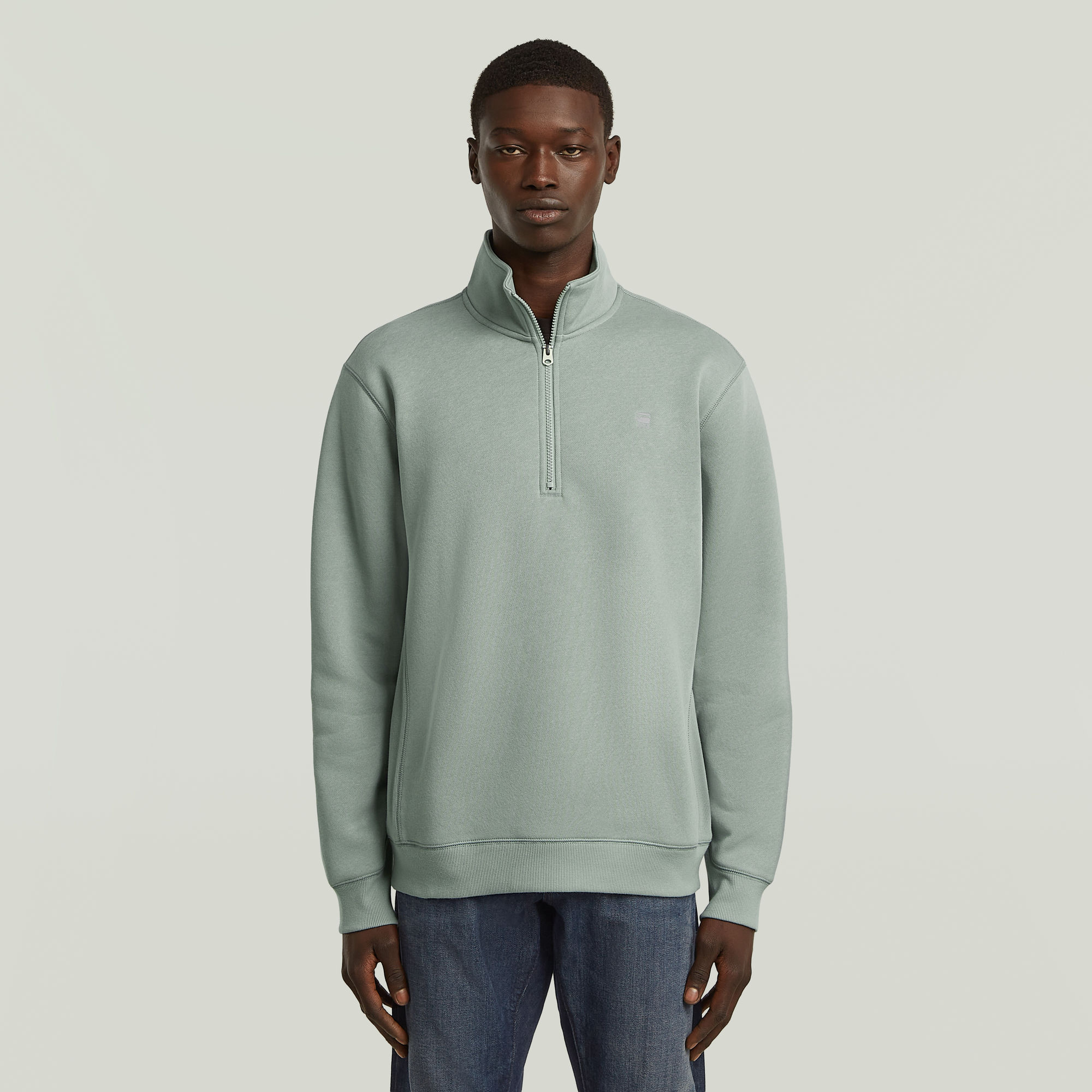 

Premium Core Half Zip Sweater - Light blue - Men