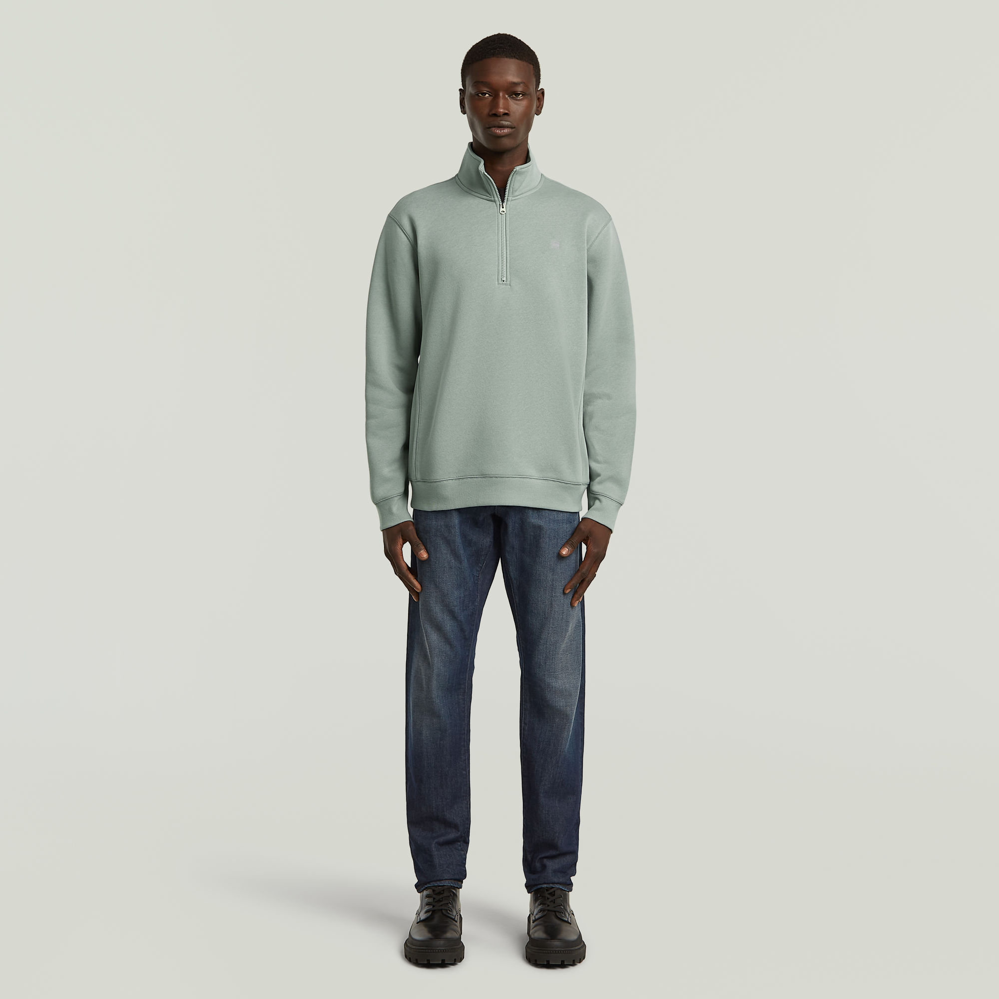 Thumbnail - Premium Core Half Zip Sweater - Hellblau - Herren