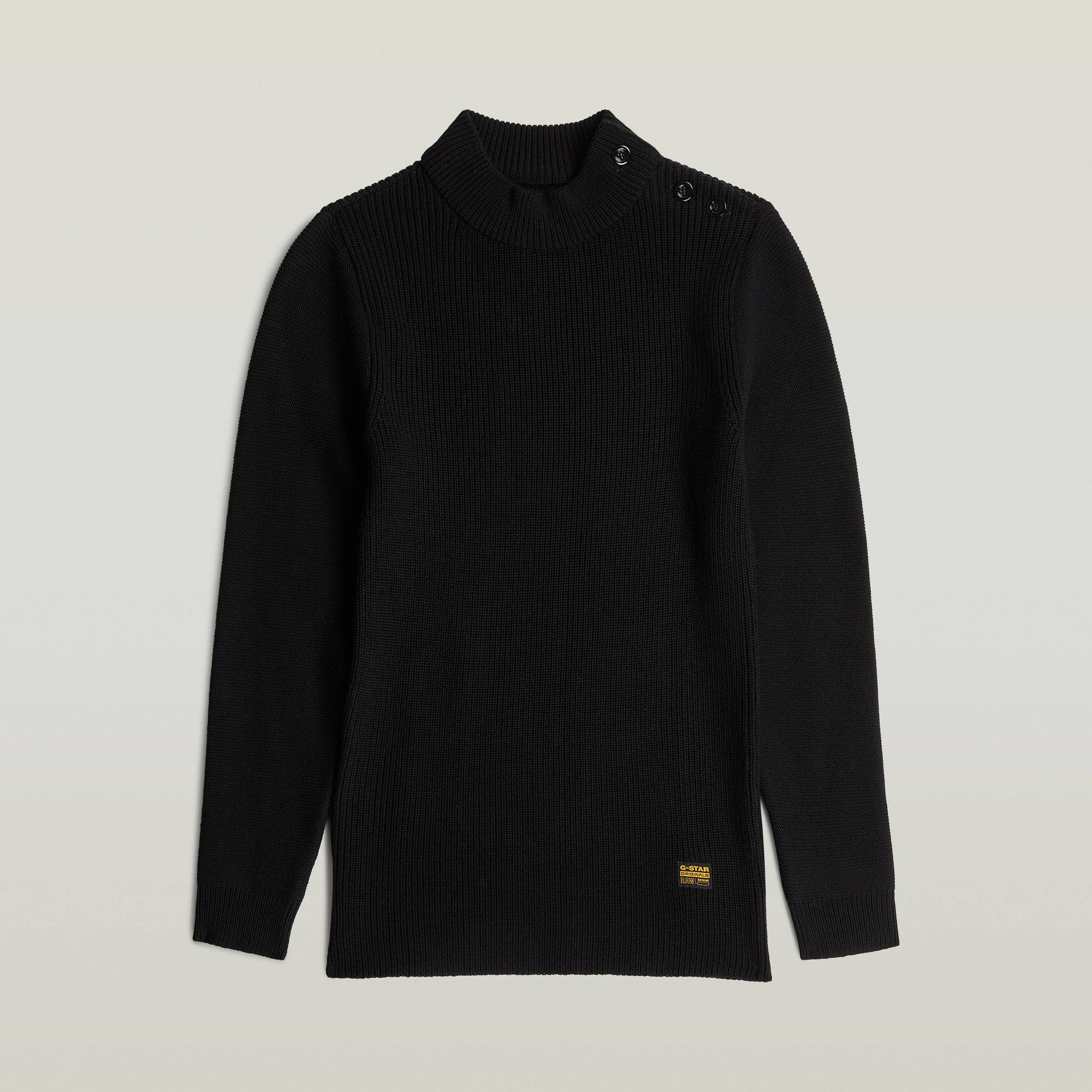 Thumbnail - Girls Crew Button Knit Cardigan - Schwarz - mädchen