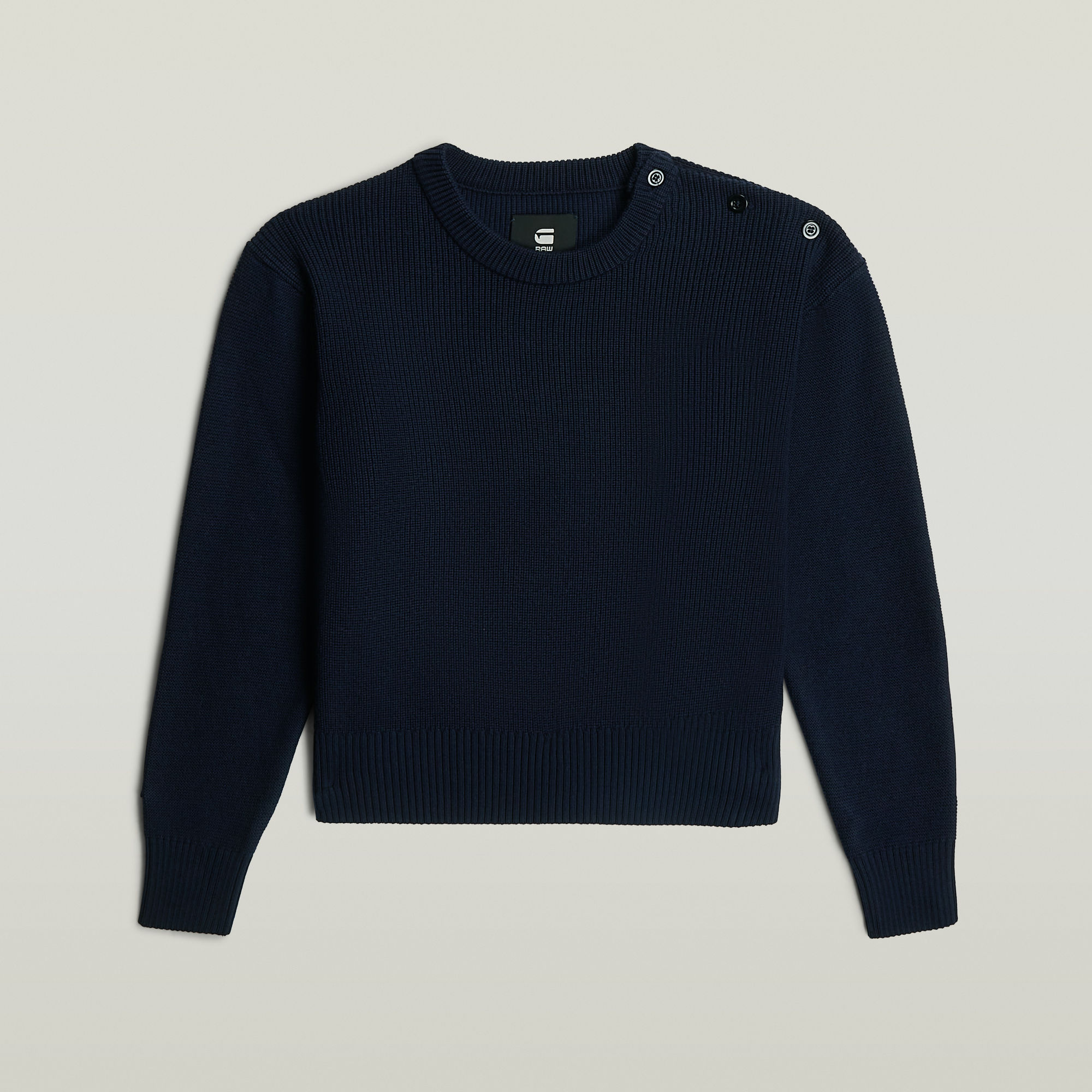 Thumbnail - Girls Fisherman Crop Knit - Dunkelblau - mädchen