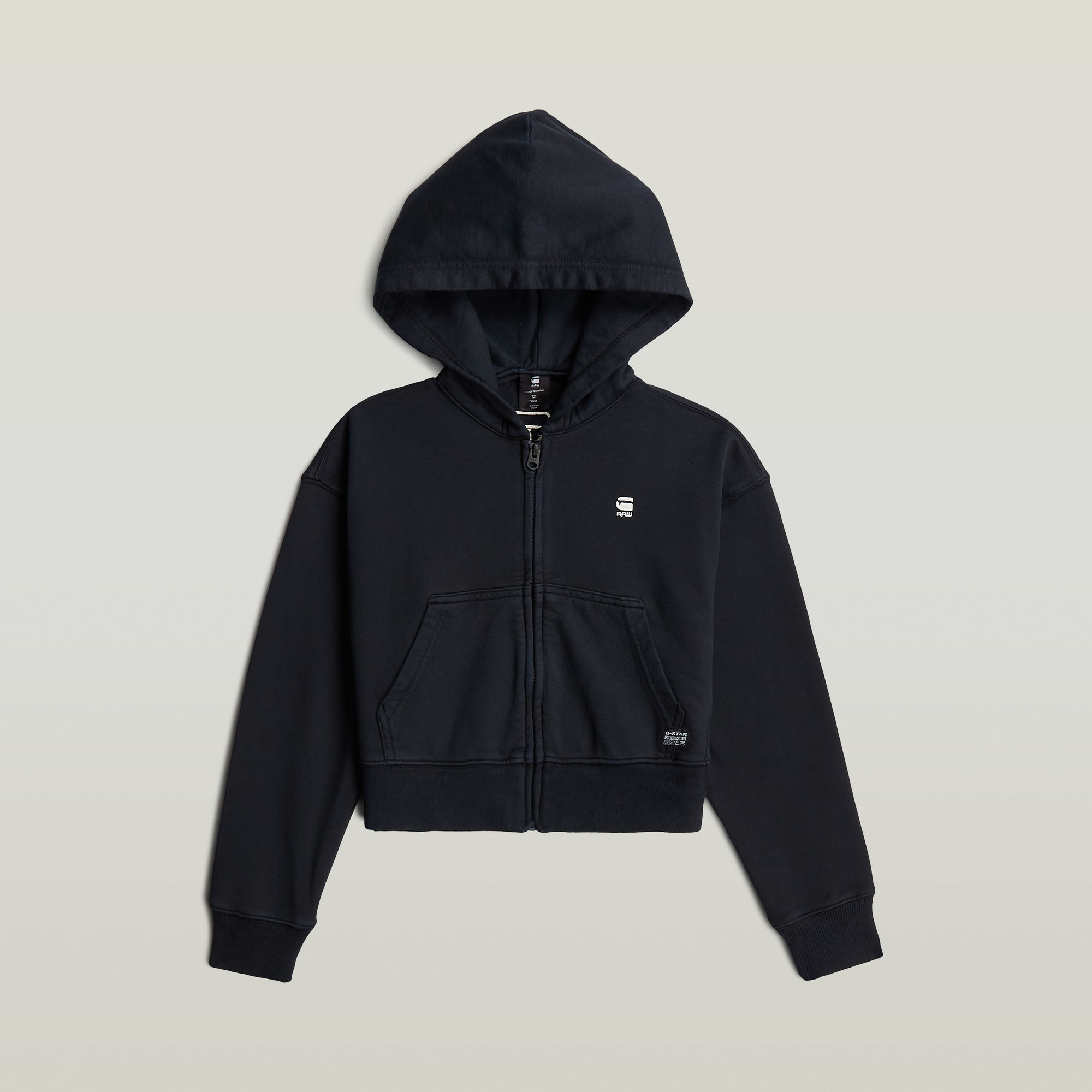 Thumbnail - Girls AR Hooded Zipp Cropped Cardigan - Dunkelblau - mädchen