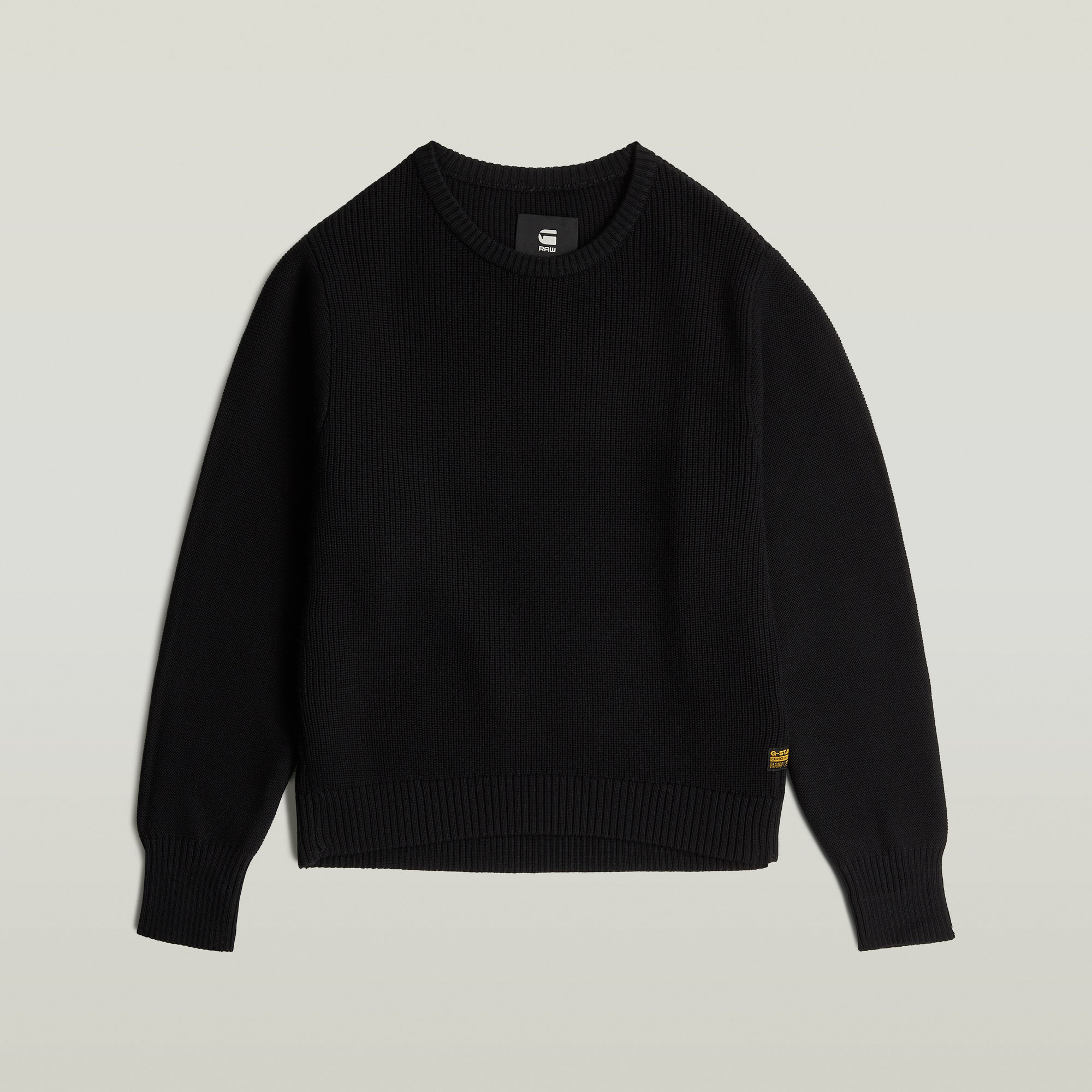 Thumbnail - Girls Cropped Crew Knit - Schwarz - mädchen