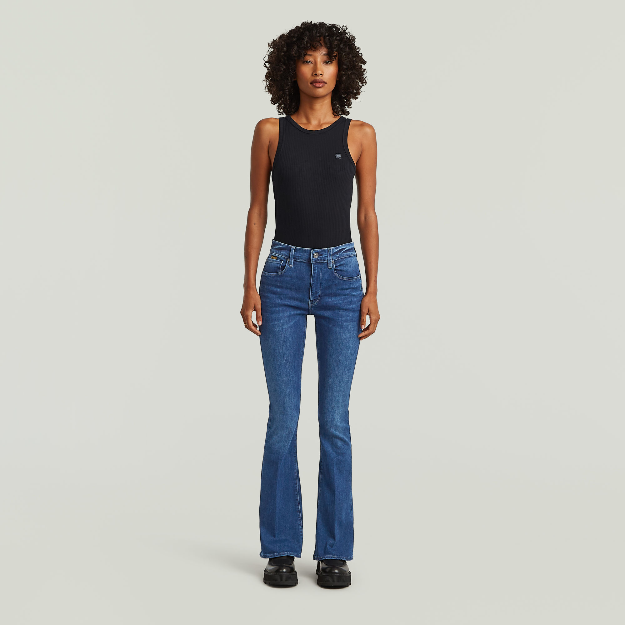 Thumbnail - 3301 Flare Jeans - Mittelblau - Damen