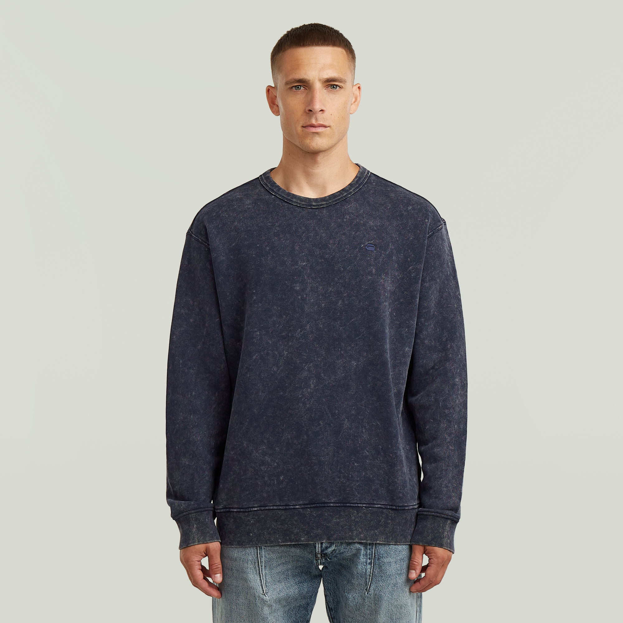 

Washed Sweater - Dark blue - Men