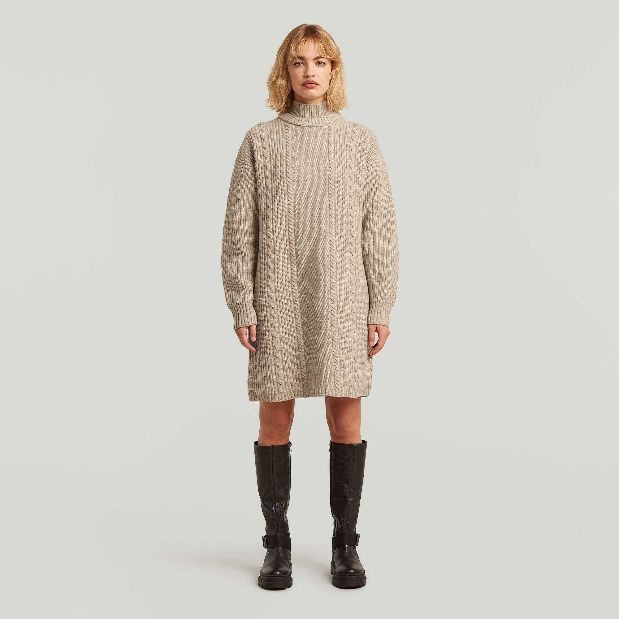 

Cable Loose Knit Dress - Multi color - Women