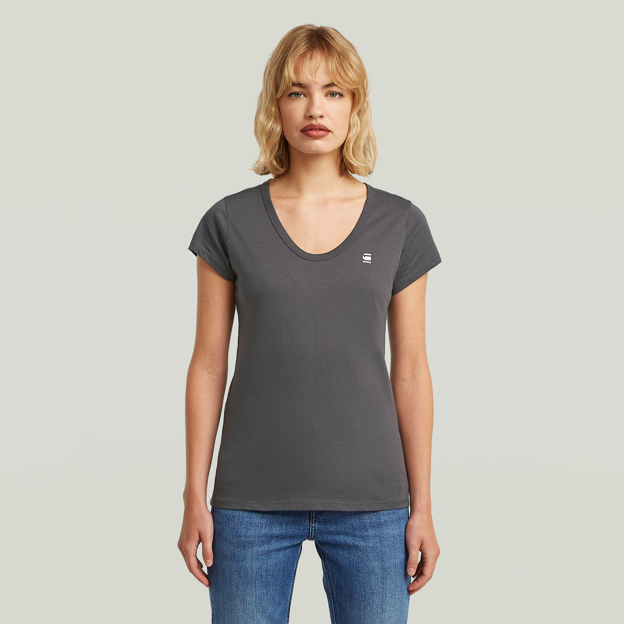 Slim T-Shirt - Grau - Damen