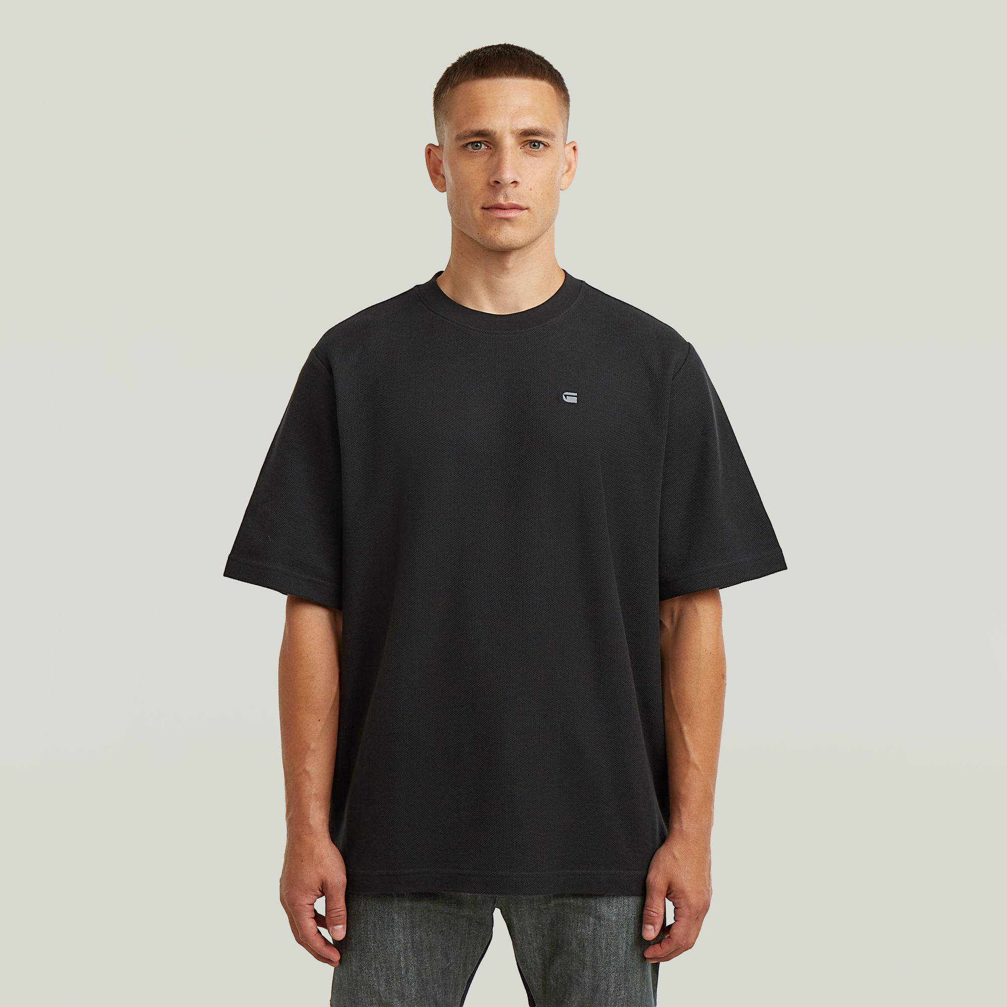 

Structured Chest Logo T-Shirt - Black - Men