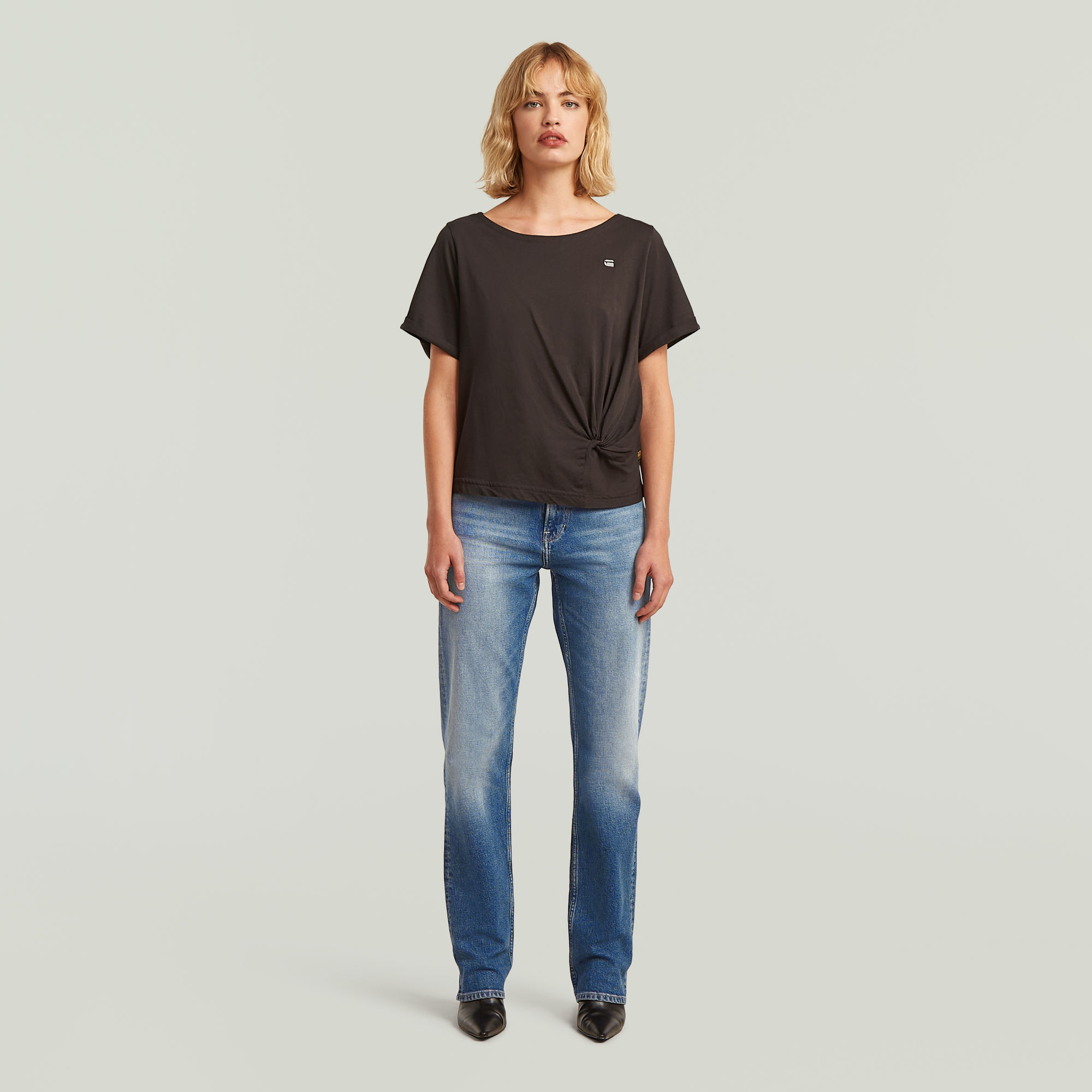 Thumbnail - Knot T-Shirt - Braun - Damen