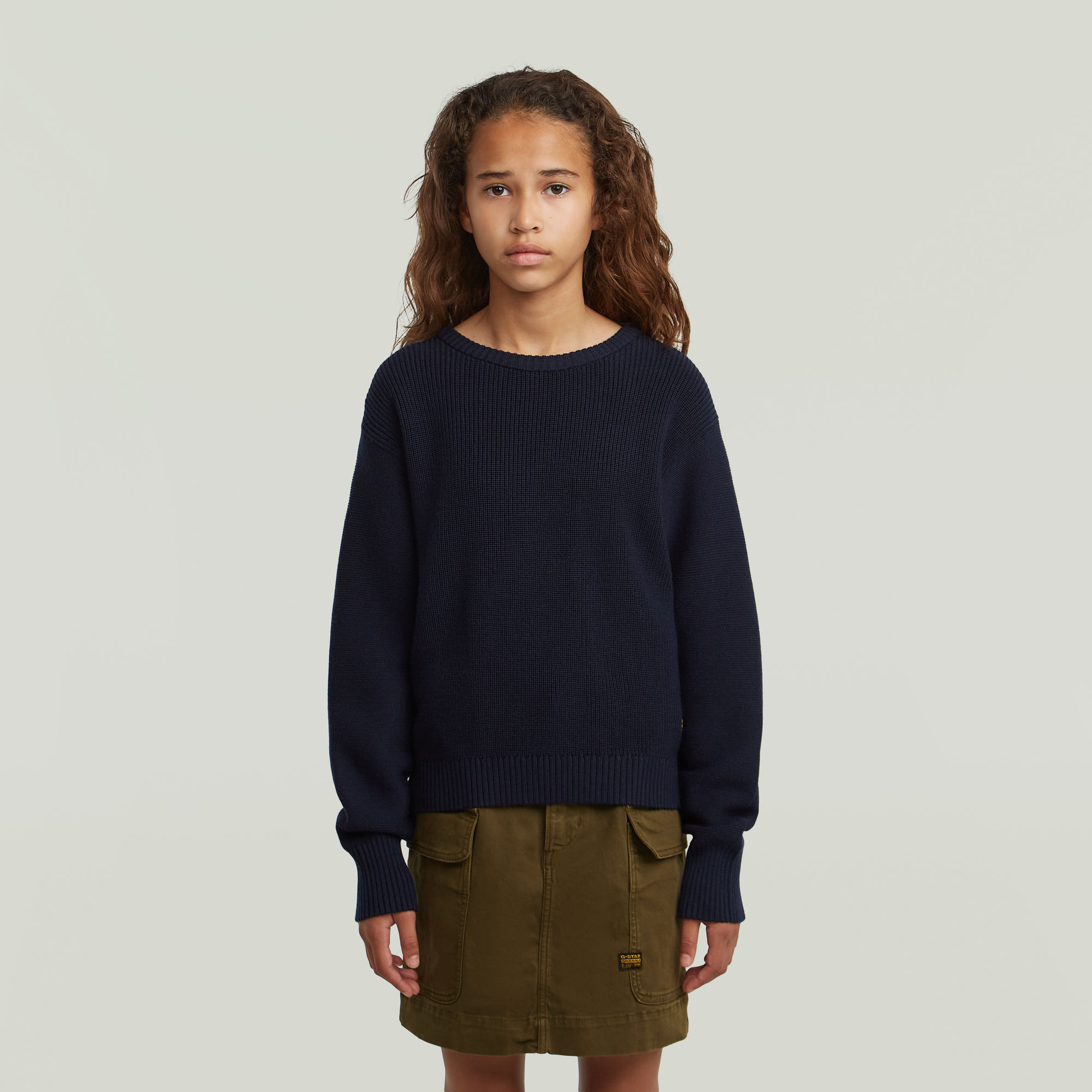 Girls Knit Sweatshirt - Dunkelblau - mädchen