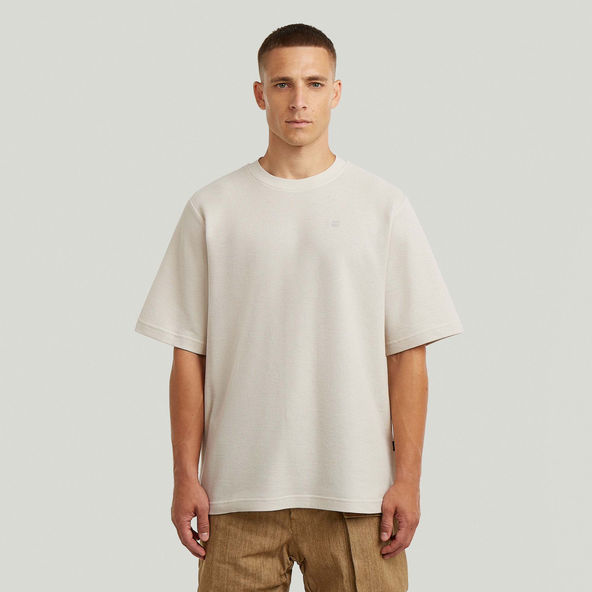 

Structured Chest Logo T-Shirt - Wit - Heren