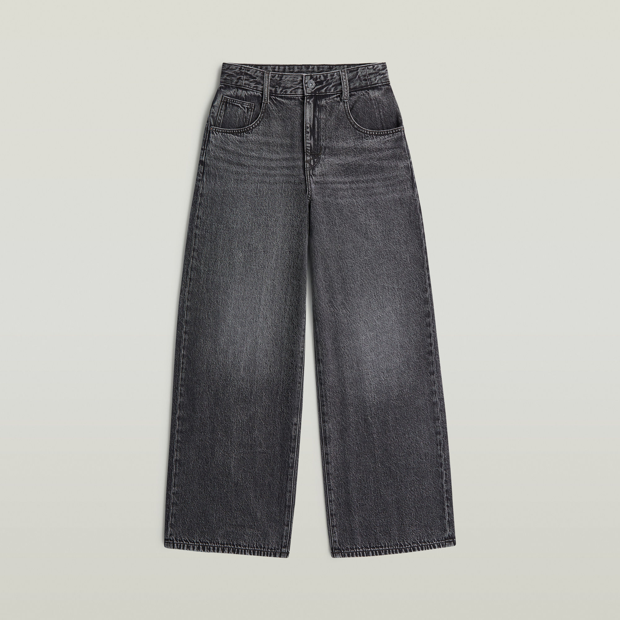 Thumbnail - Skater Long Pocket High Loose Jeans - Grau - Damen