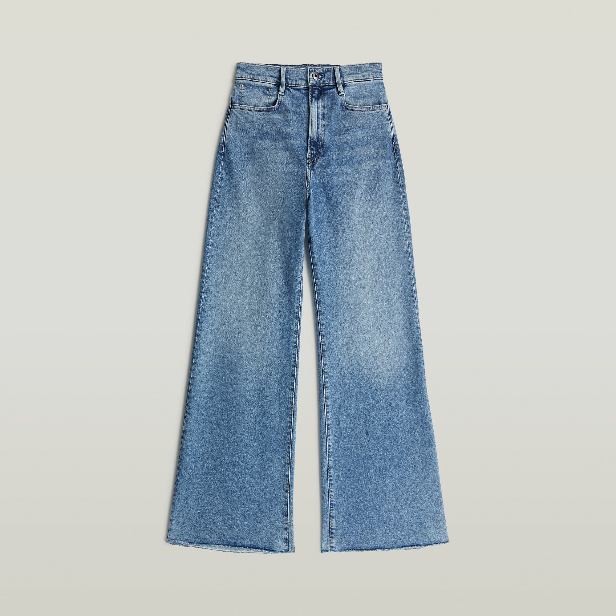 Thumbnail - Deck Ultra High Wide Leg Jeans - Mittelblau - Damen