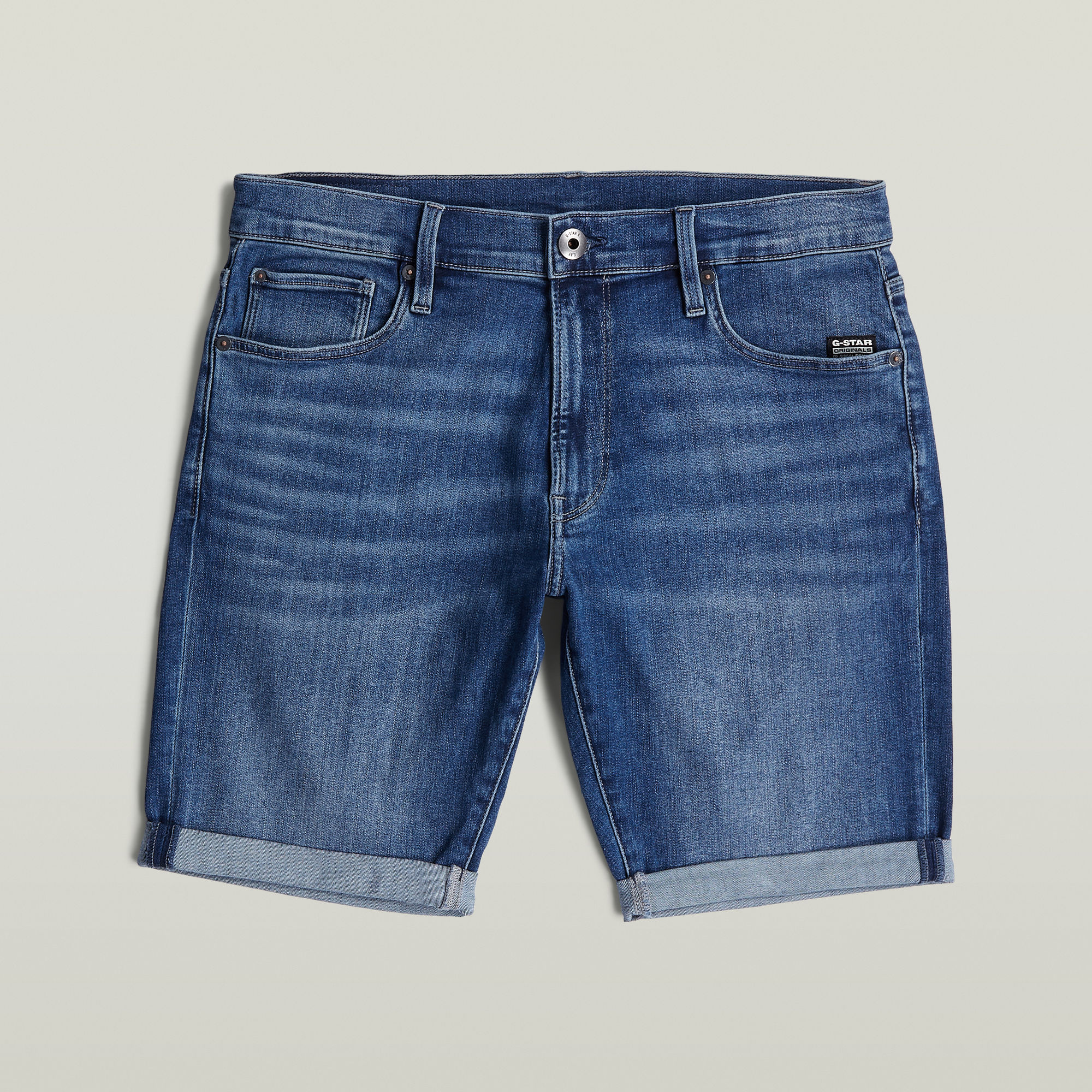Thumbnail - 3301 Slim Denim Shorts - Mittelblau - Herren