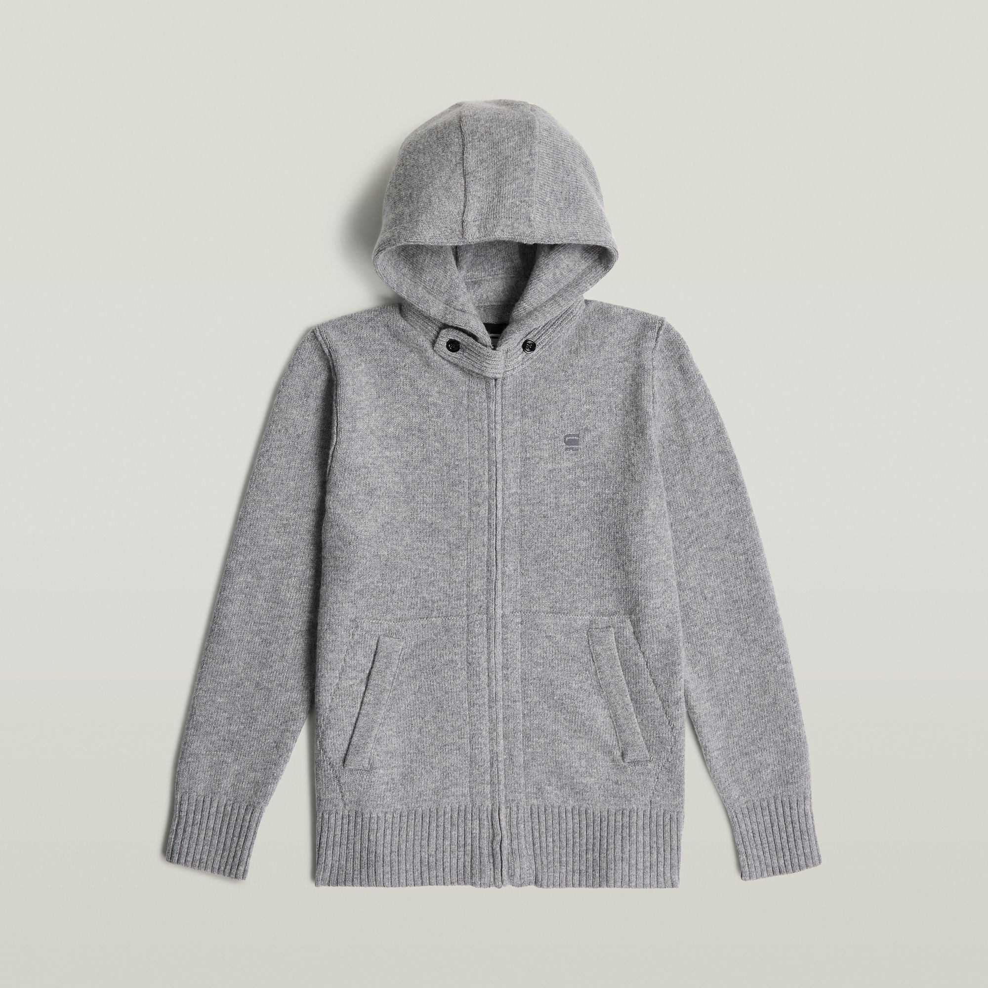 Thumbnail - Boys Rag Hooded Full Zip Knit - Grau - jungen