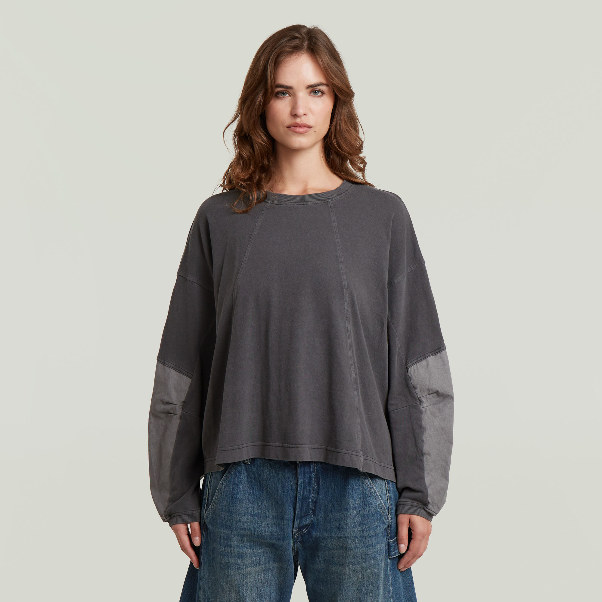 

Washed 3D Mix Oversized T-Shirt - Black - Women