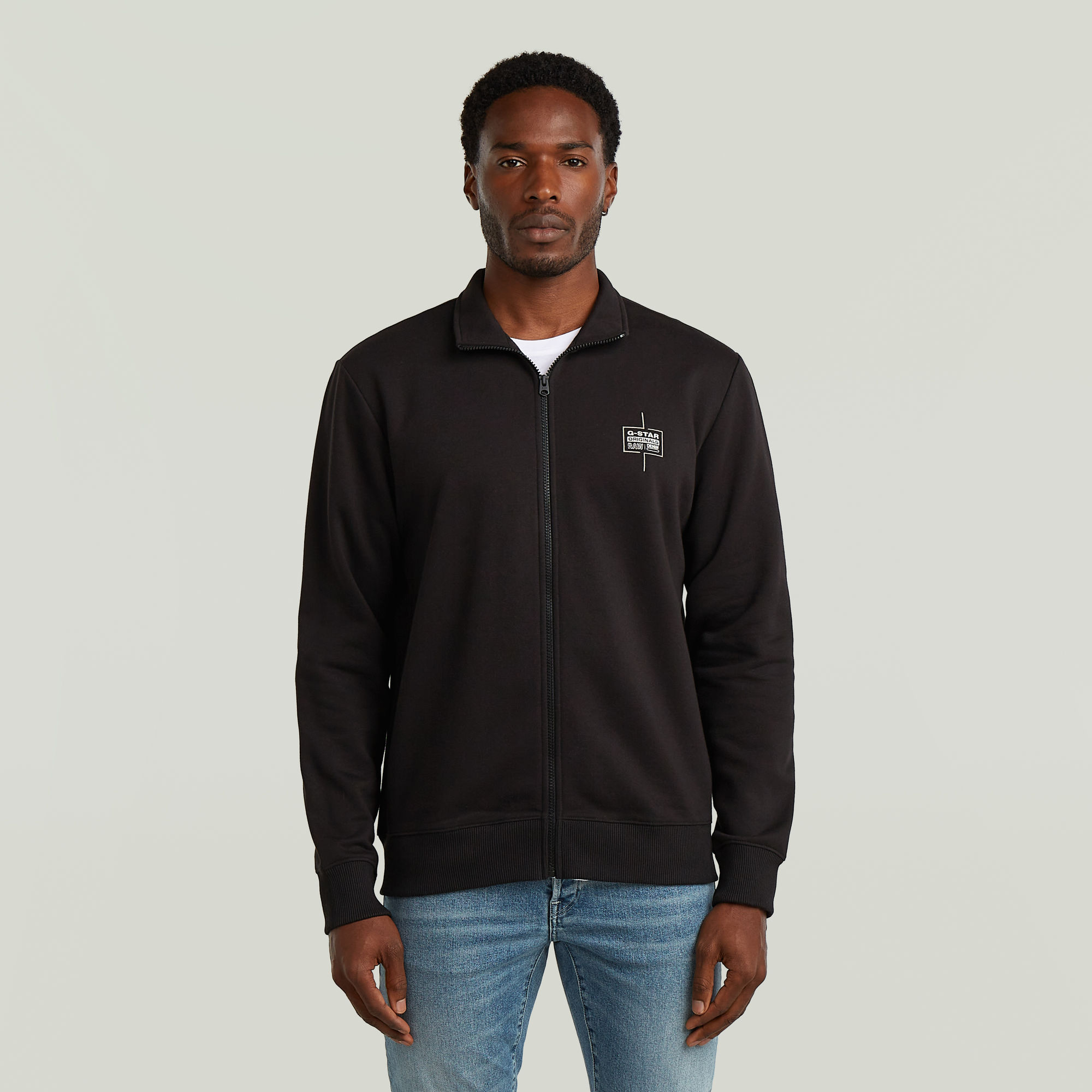 

Logo Zip Thru Sweatvest - Zwart - Heren