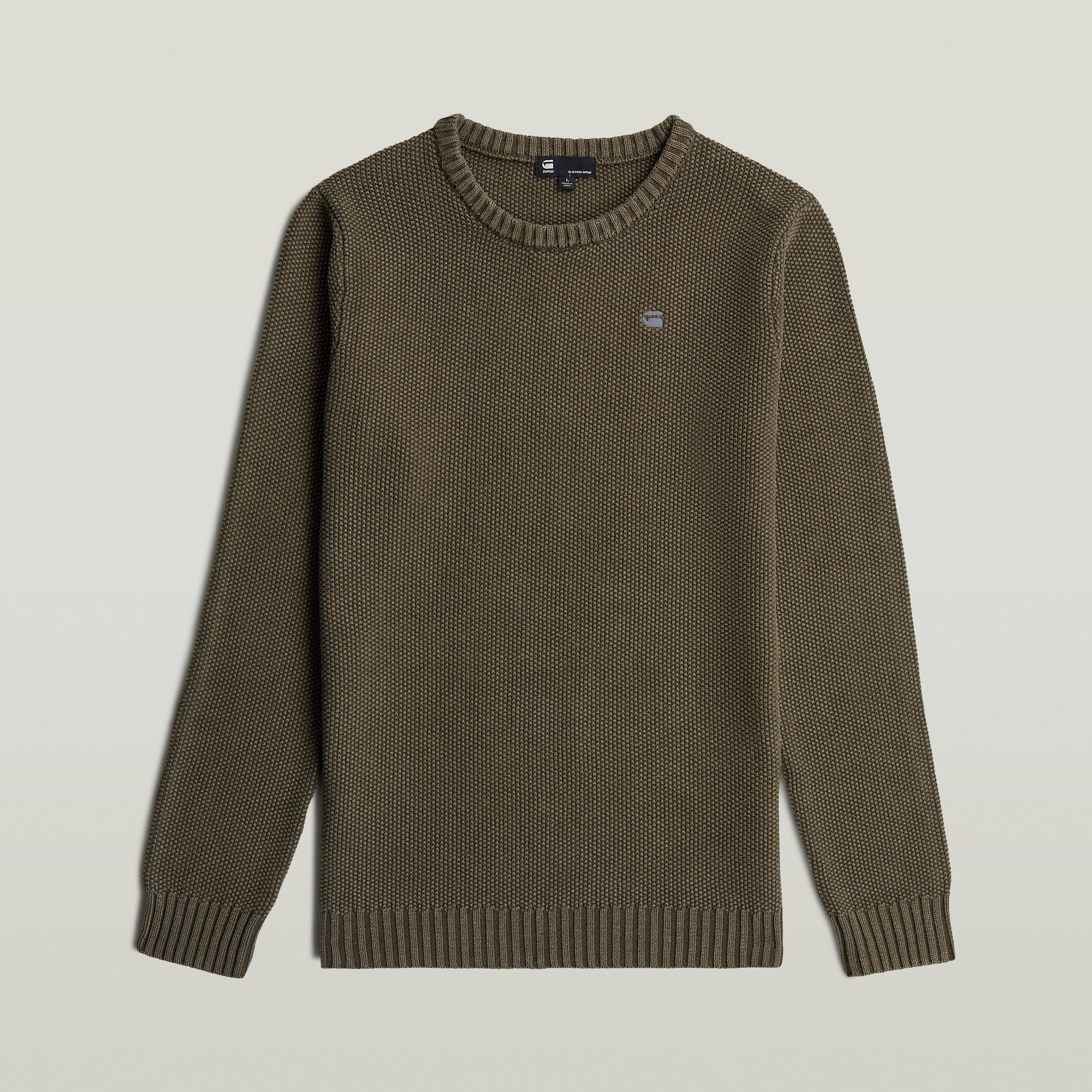 Garment Dyed Structure Knit - Grau - Herren