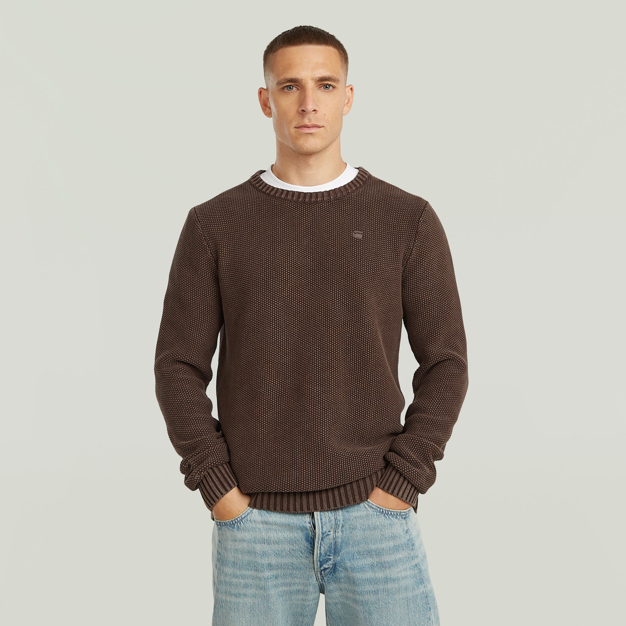 

Garment Dyed Structure Knit - Braun - Herren