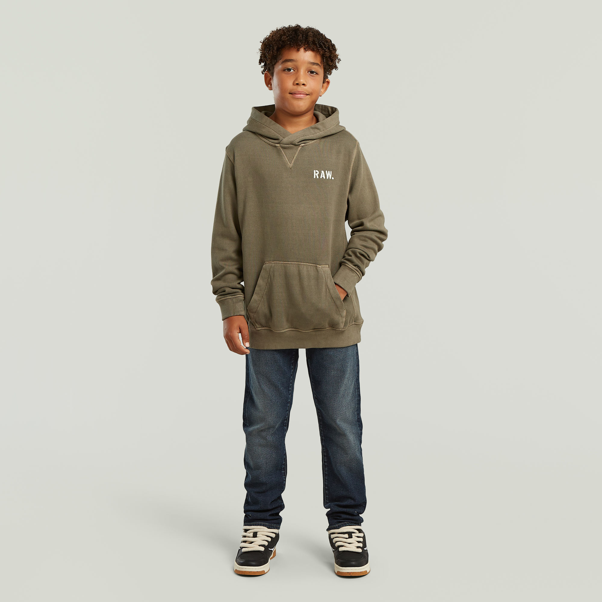 Thumbnail - Boys Premium Core Hooded Sweatshirt - Grau - jungen