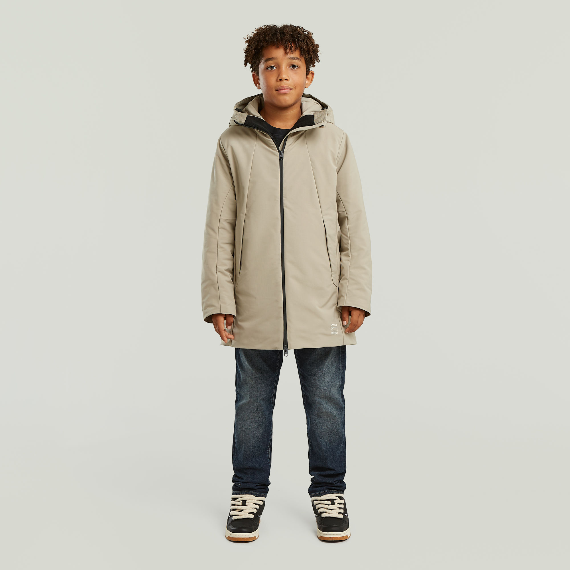 Thumbnail - Boys Foga Padded Long Jacke - Beige - jungen
