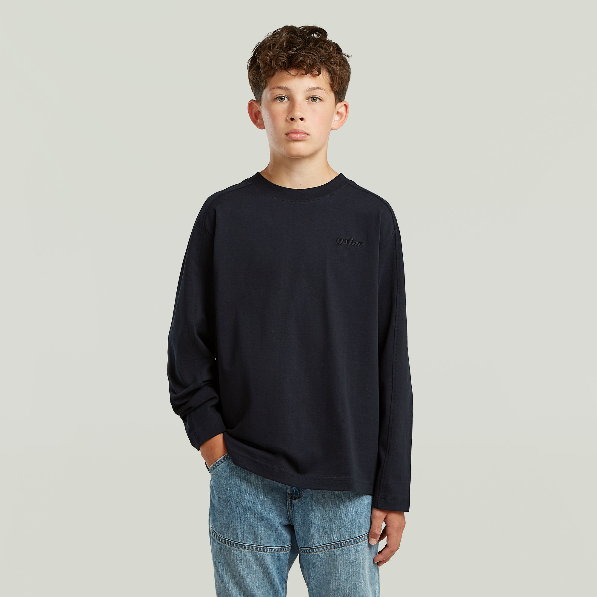 

T-shirt Interst Boxy voor jongens - Donkerblauw - jongens