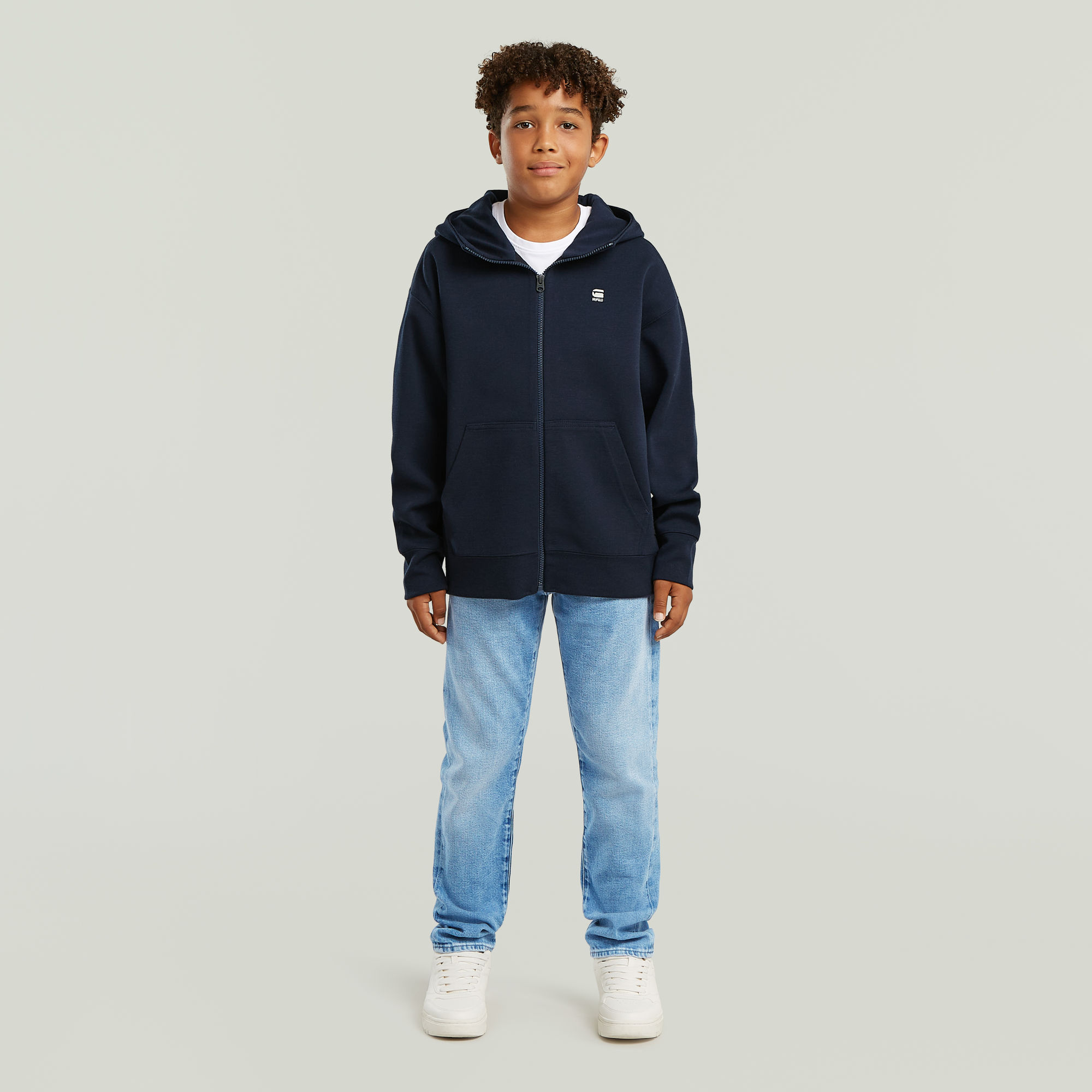 Thumbnail - Boys Wool Hooded Knit Sweatshirt - Dunkelblau - jungen