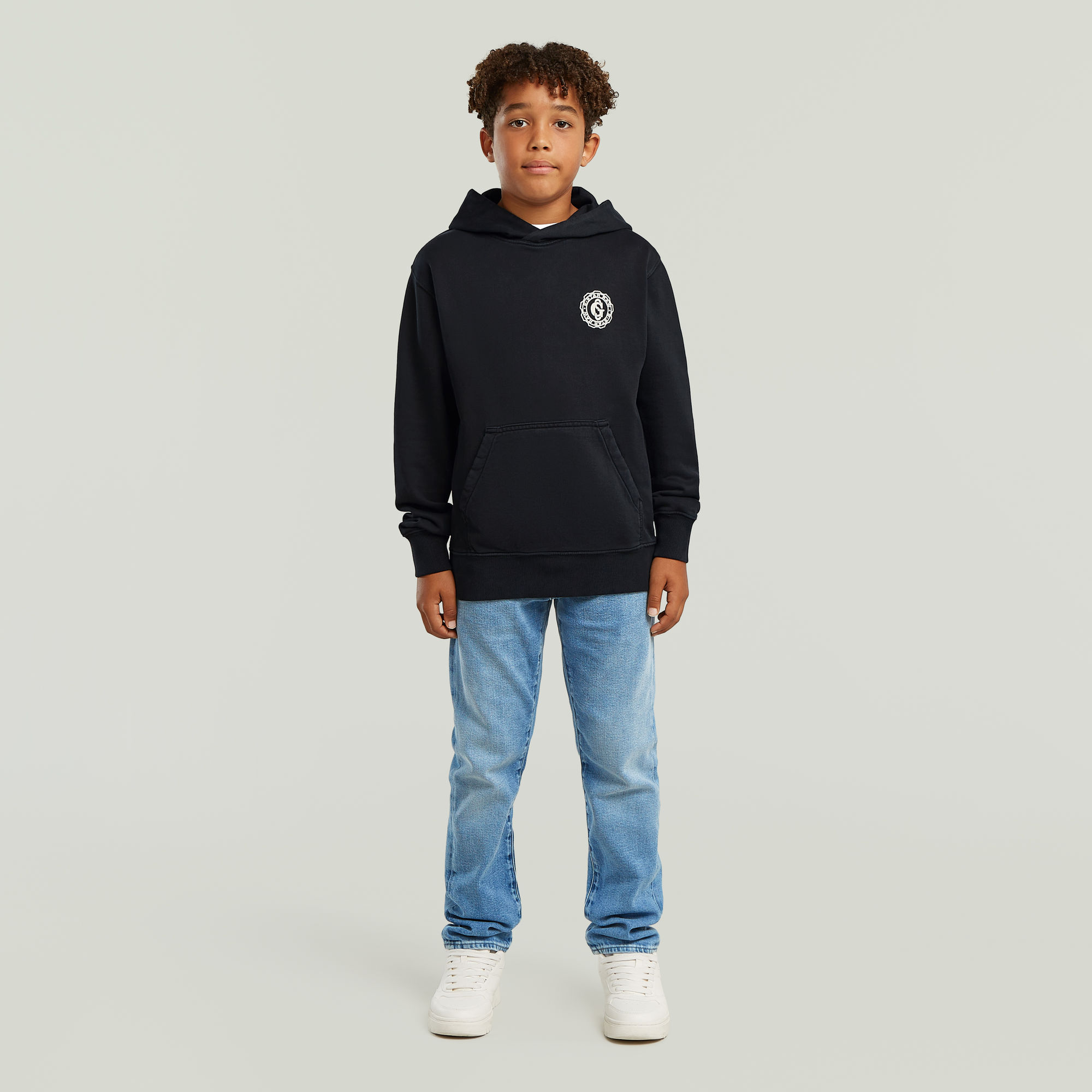 Thumbnail - Boys Bren Hooded Sweatshirt - Dunkelblau - jungen