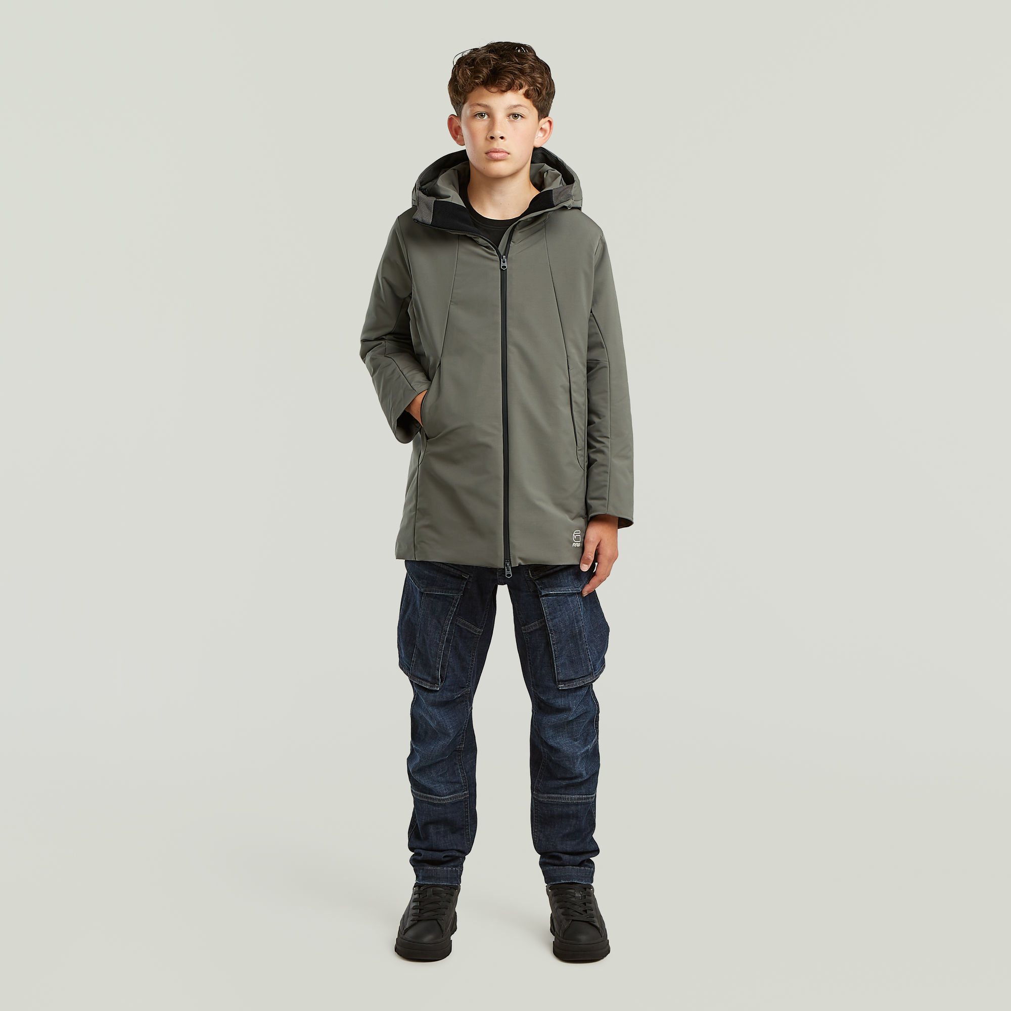 Thumbnail - Boys Foga Padded Long Jacke - Grau - jungen