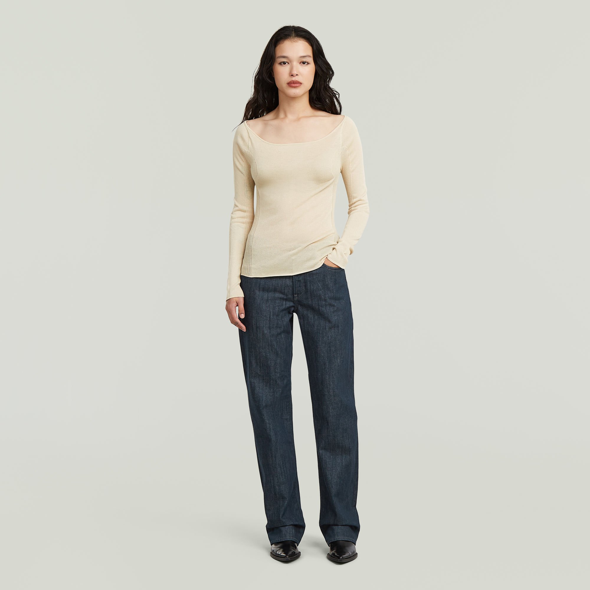 Thumbnail - G-Straight Jeans - Dunkelblau - Damen