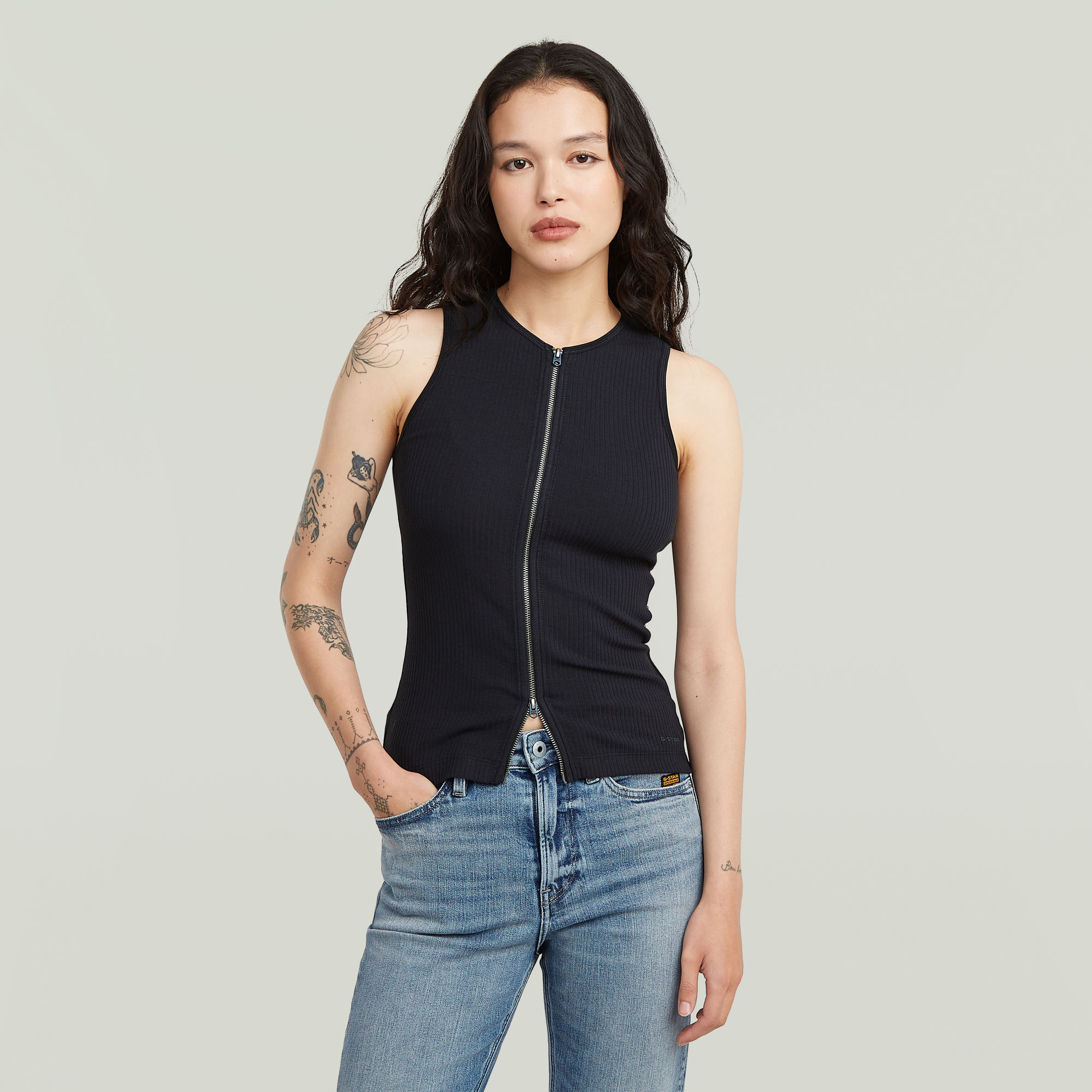 

2 Way Slim Rib Tank - Dark blue - Women