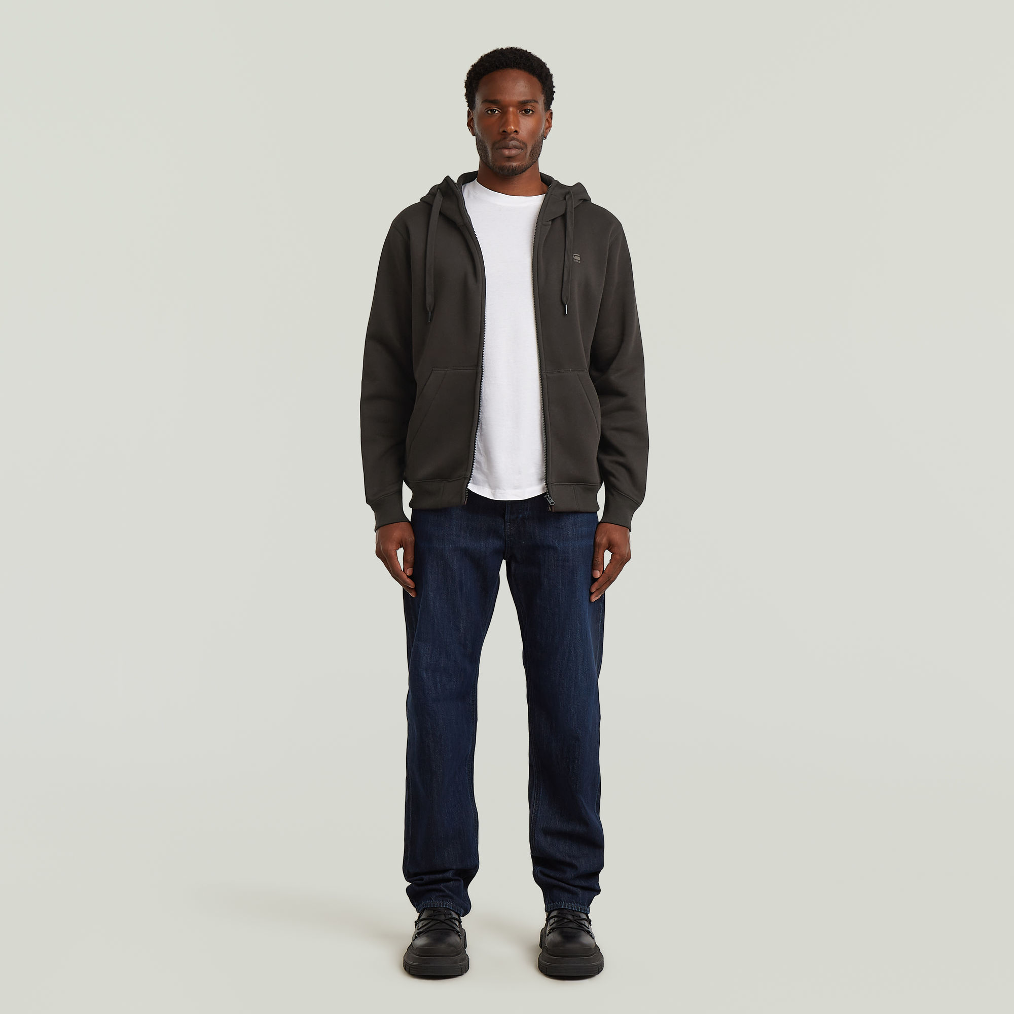 Thumbnail - Premium Core Hoodie Zip Sweater - Braun - Herren