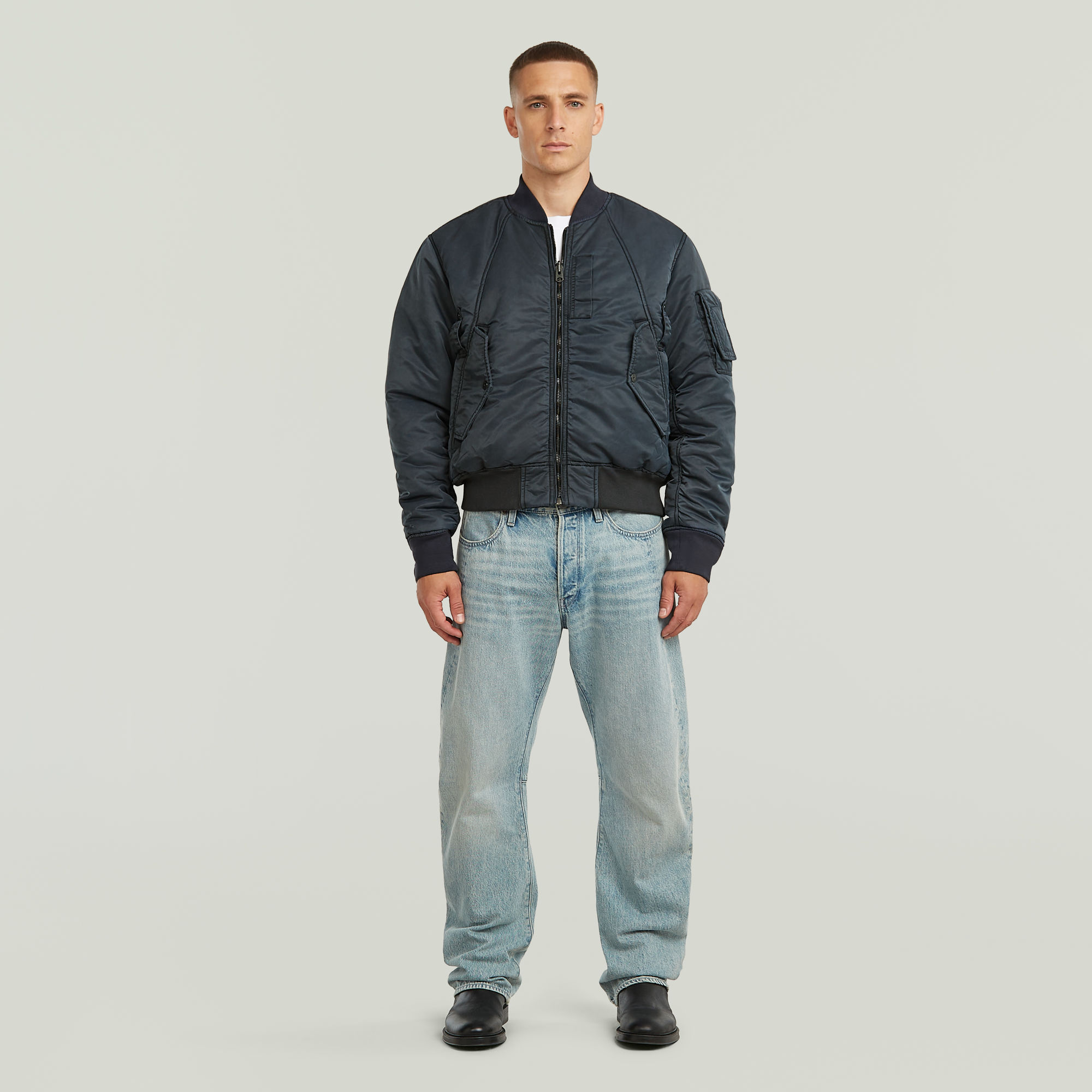 Thumbnail - Wende-Bomberjacke - Dunkelblau - Herren