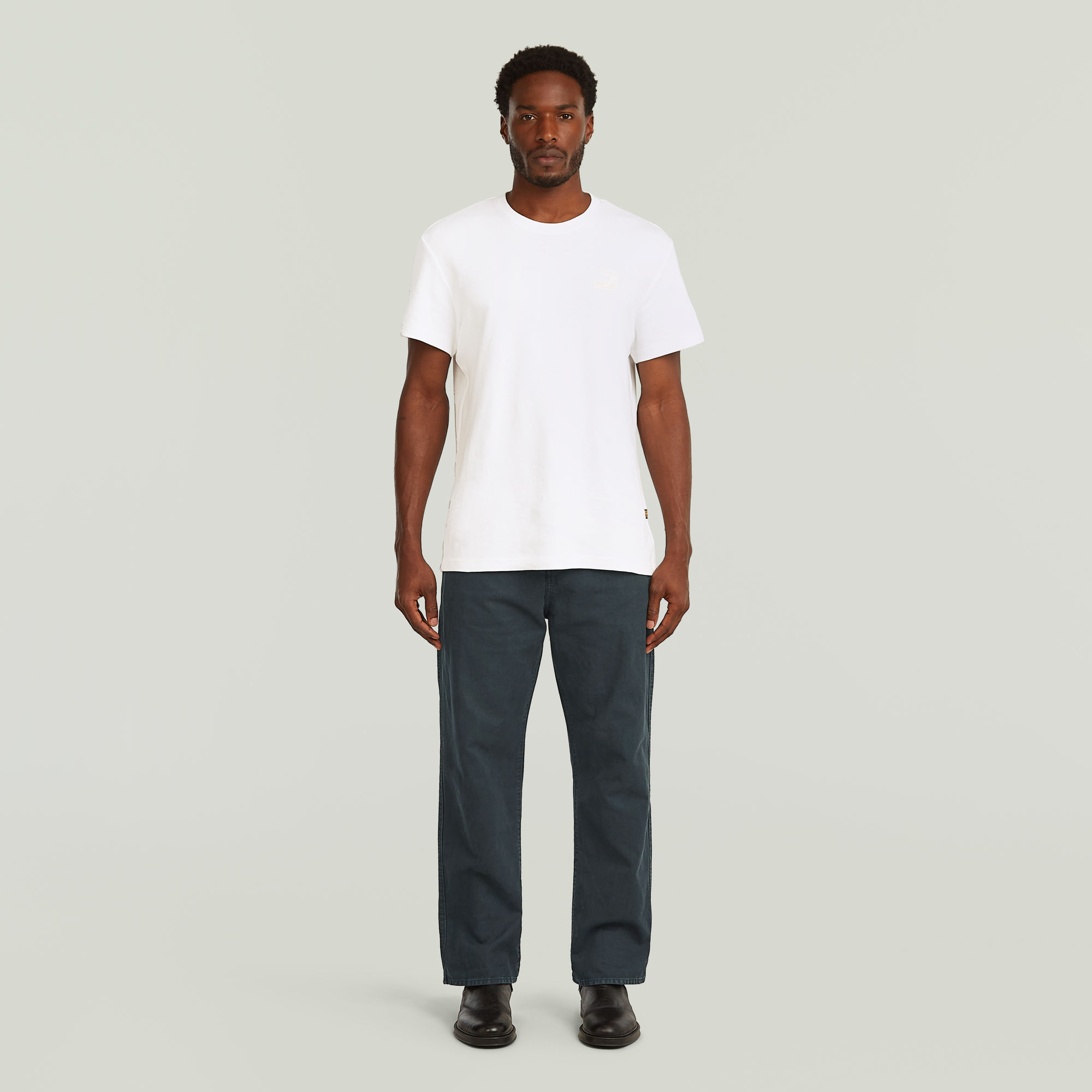 Thumbnail - Pleated Chino Relaxed - Dunkelblau - Herren