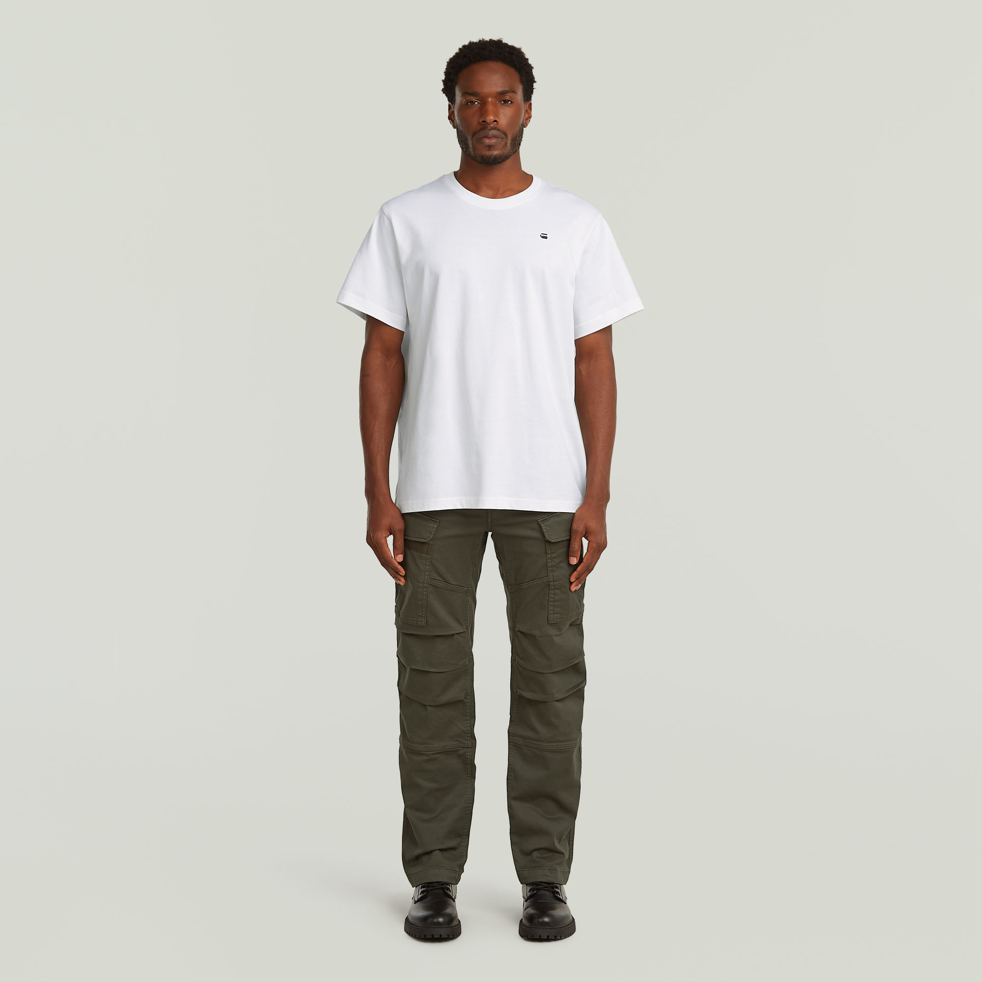 Thumbnail - 3D Regular Straight Cargohose - Grau - Herren