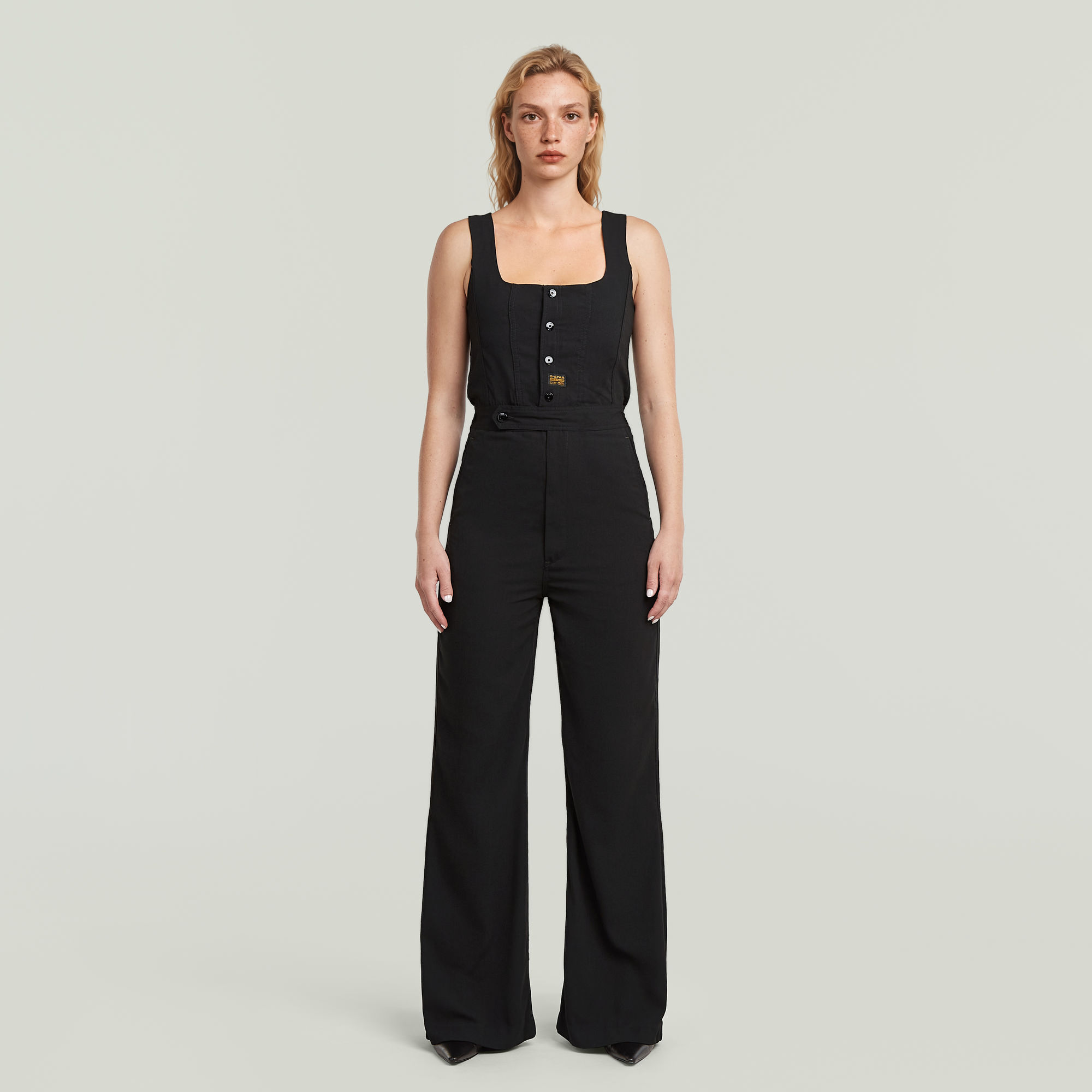 Thumbnail - High Waist Jumpsuit - Schwarz - Damen