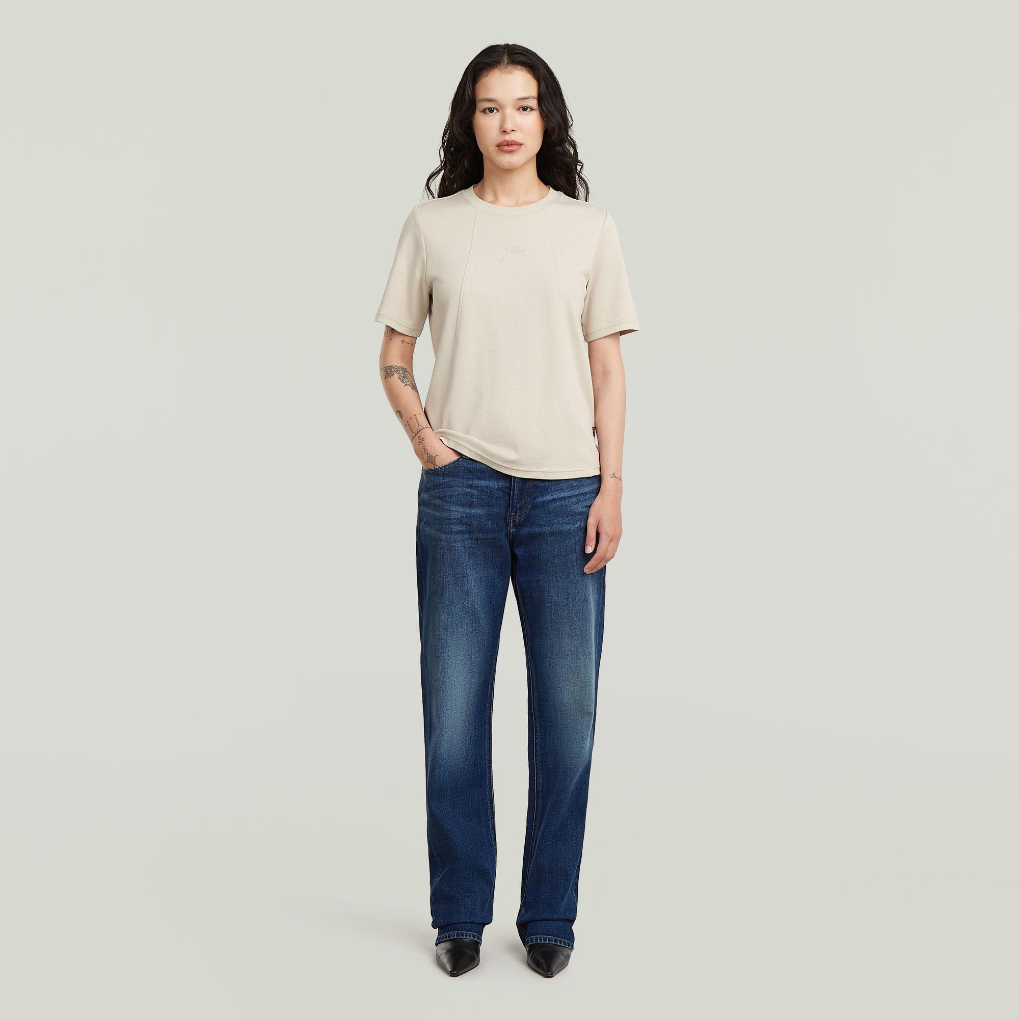 Thumbnail - Iggie Straight Jeans - Dunkelblau - Damen