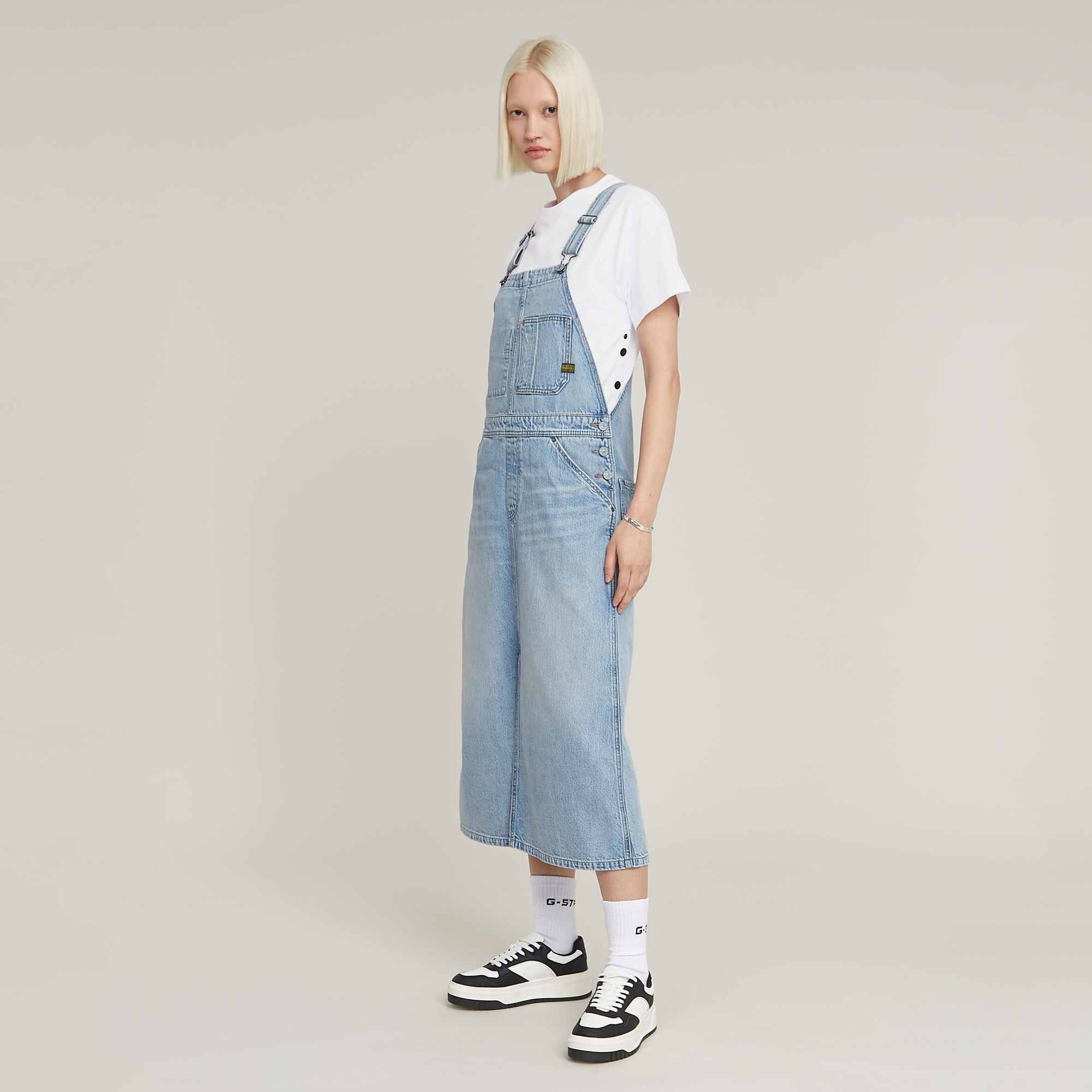 Thumbnail - Midi Dungaree Kleid - Hellblau - Damen